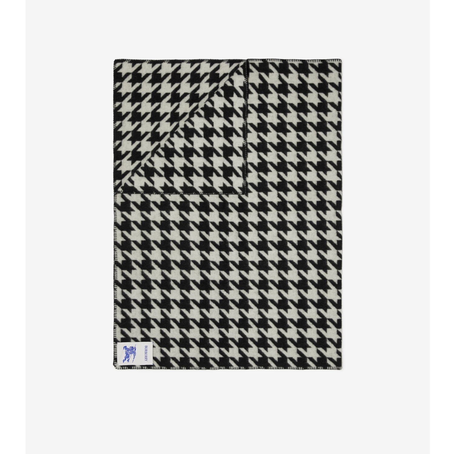 Houndstooth Wool Blanket in Black white Women Burberry Official