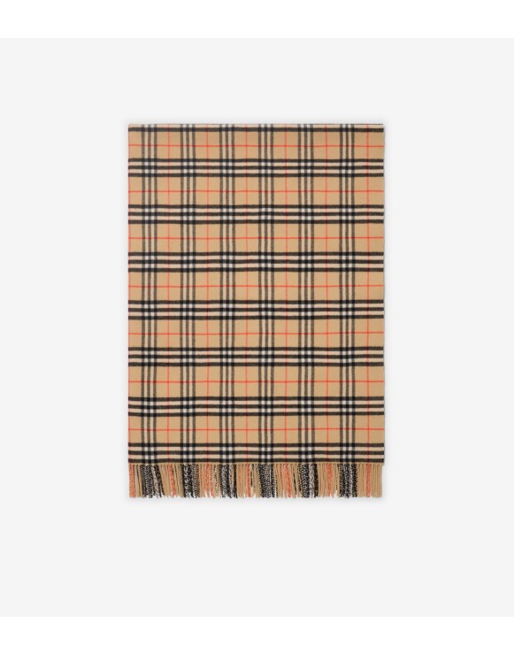 Check Wool Cashmere Blanket