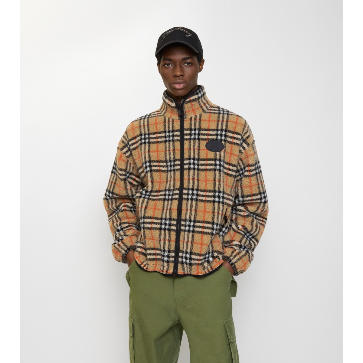  Check Wool Cashmere Blend Fleece