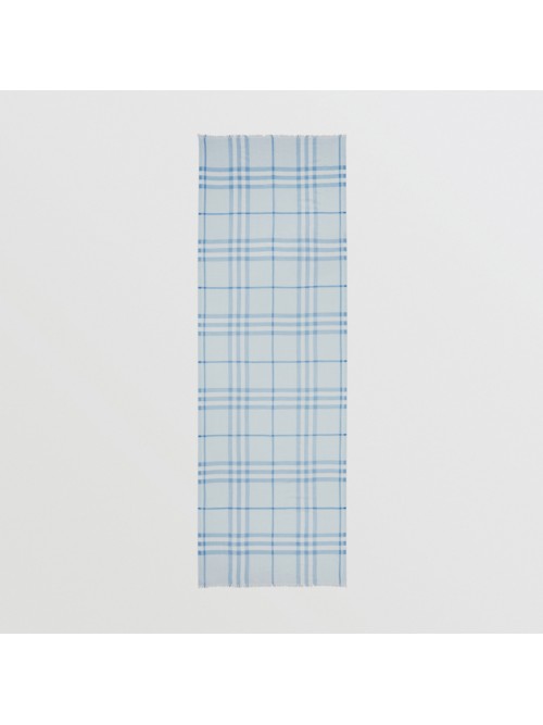 BURBERRY 轻盈格纹丝毛混纺围巾