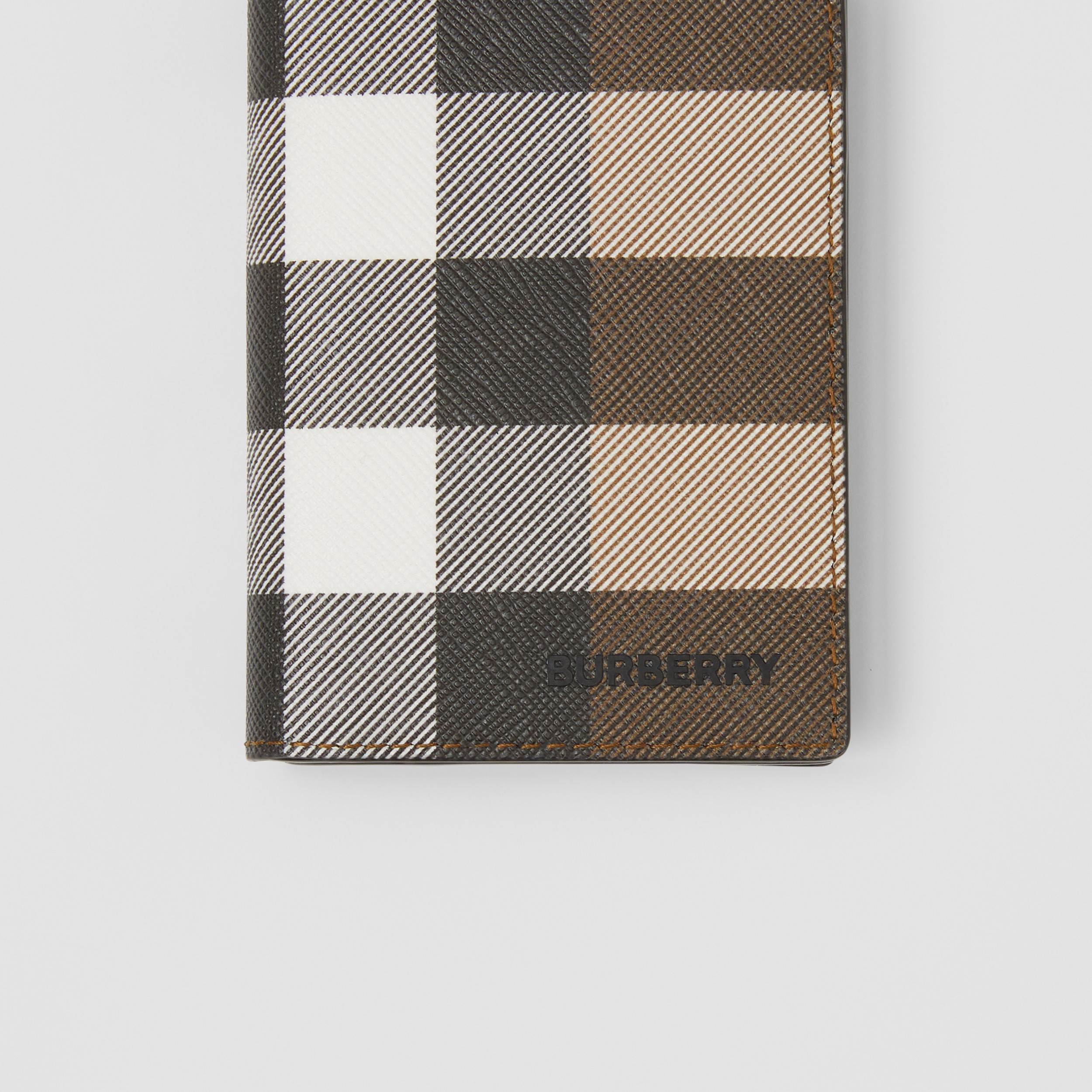 Check and Leather Folding Card Case in Dark Birch Brown - Men | Burberry® Official - 2