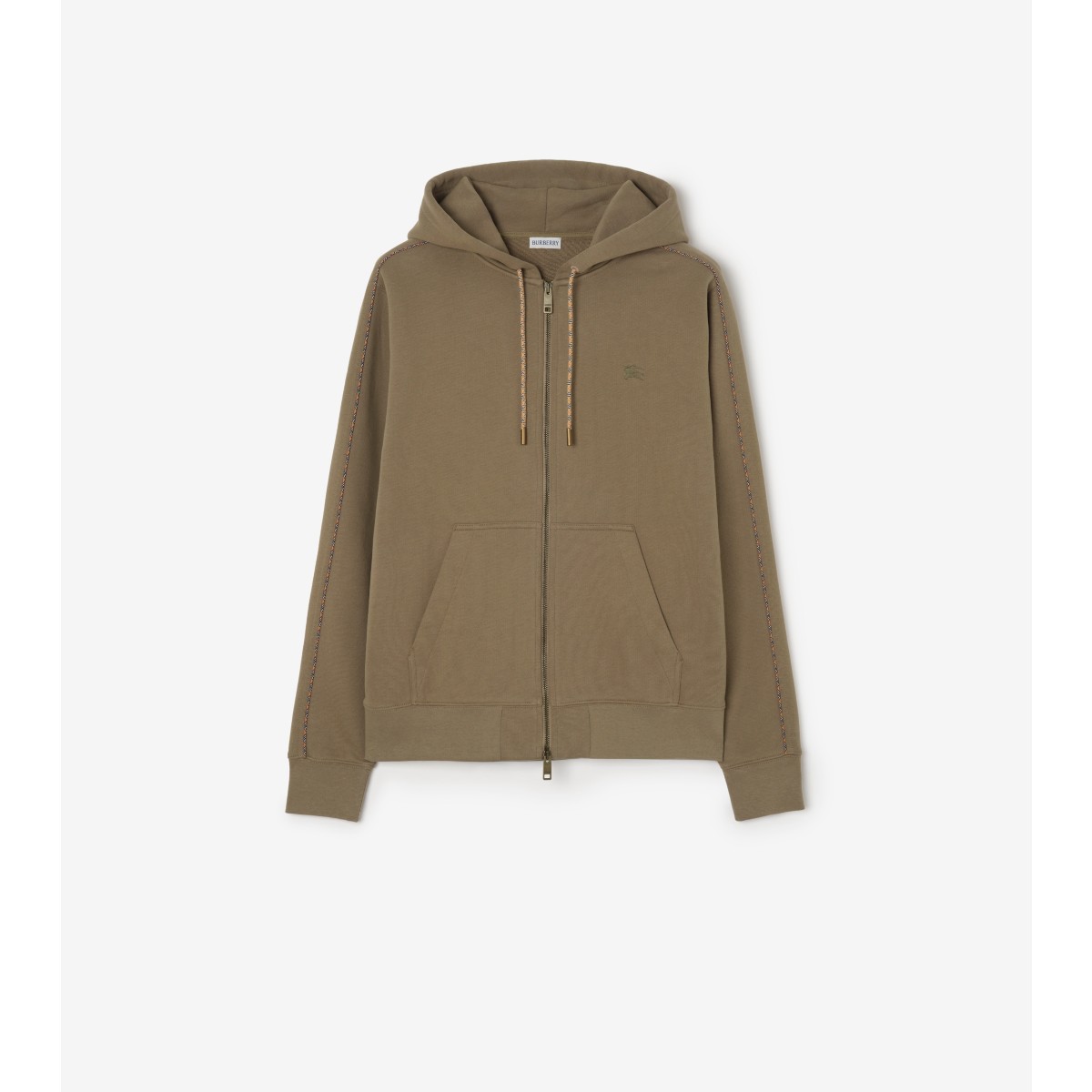  Check Piping Cotton Zip Hoodie