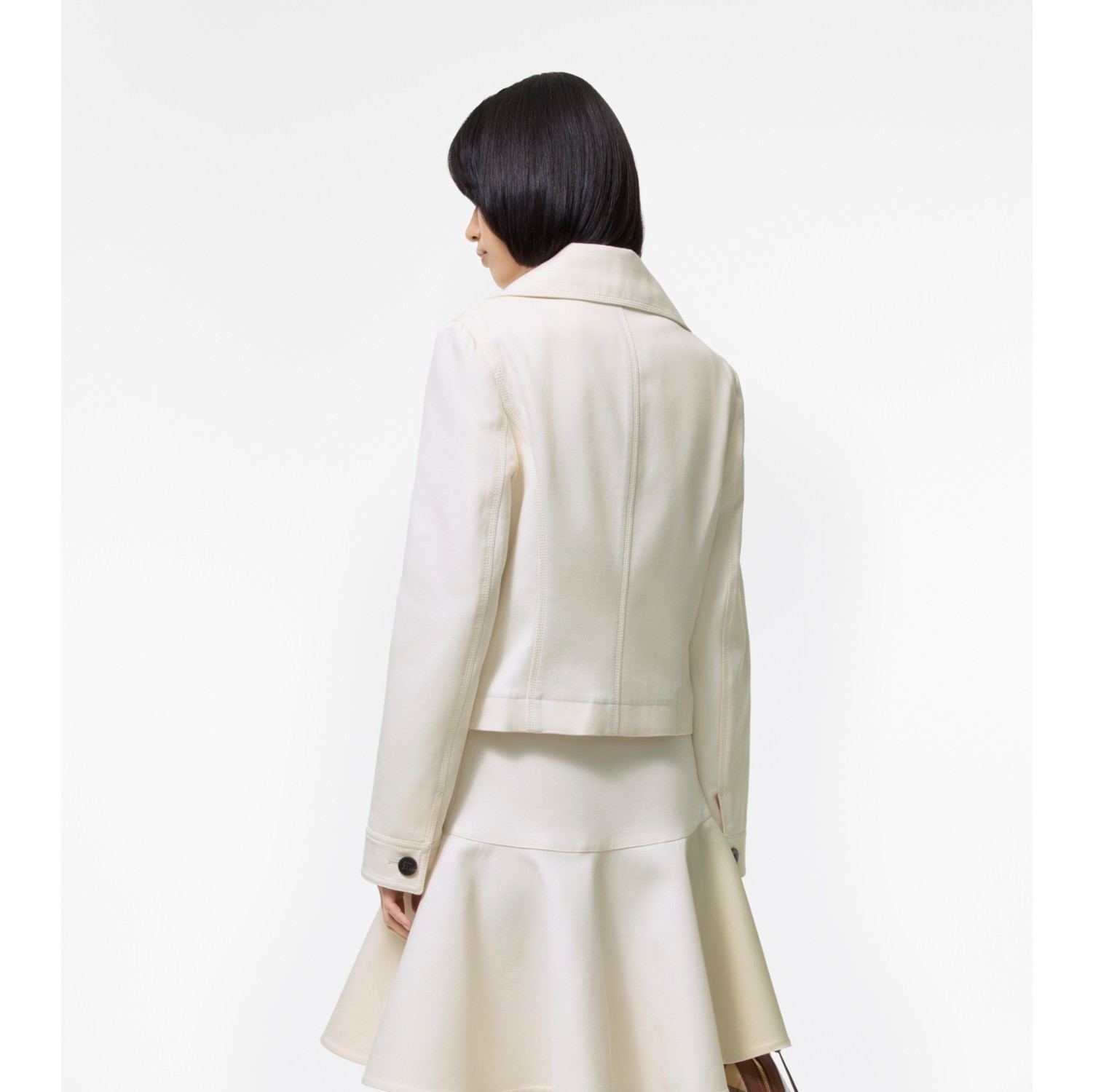 Cropped Cotton Jacket in Tundra white - Women | Burberry® Official