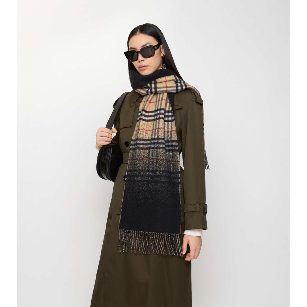  Check Gradient Cashmere Scarf