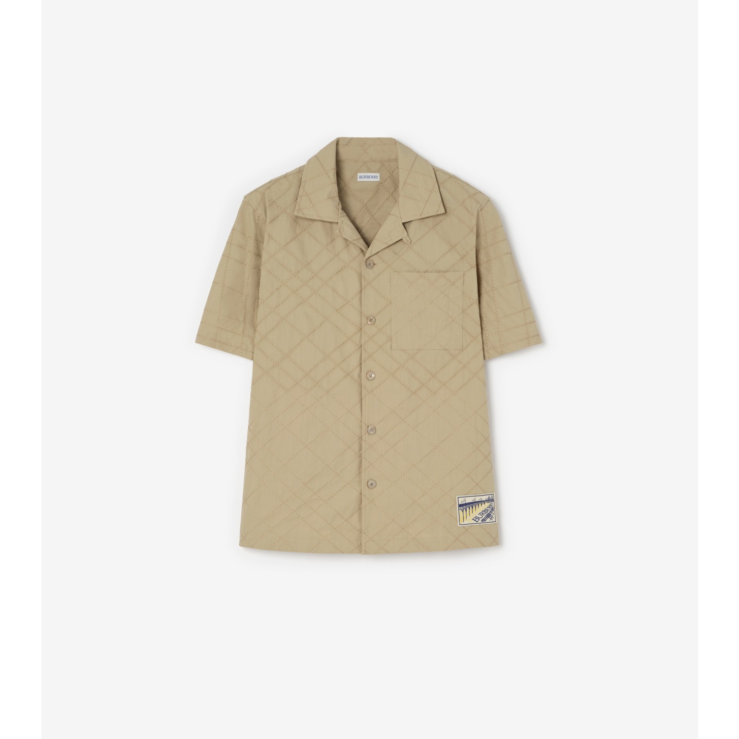 Relaxed Fit Check Embroidered Cotton Shirt