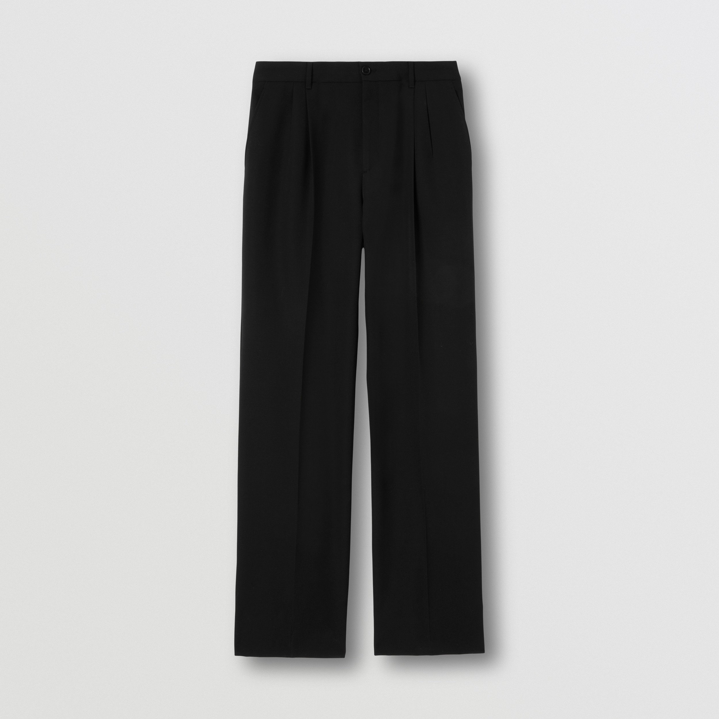 Pantalones de pernera ancha en lana con EKD (Negro) - Hombre | Burberry® oficial - 4