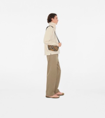 【BURBERRY】Check Belt Bag◆関税送料込◆ Small Check Belt Bag in Sand - Men, Nylon | Burberry® Official