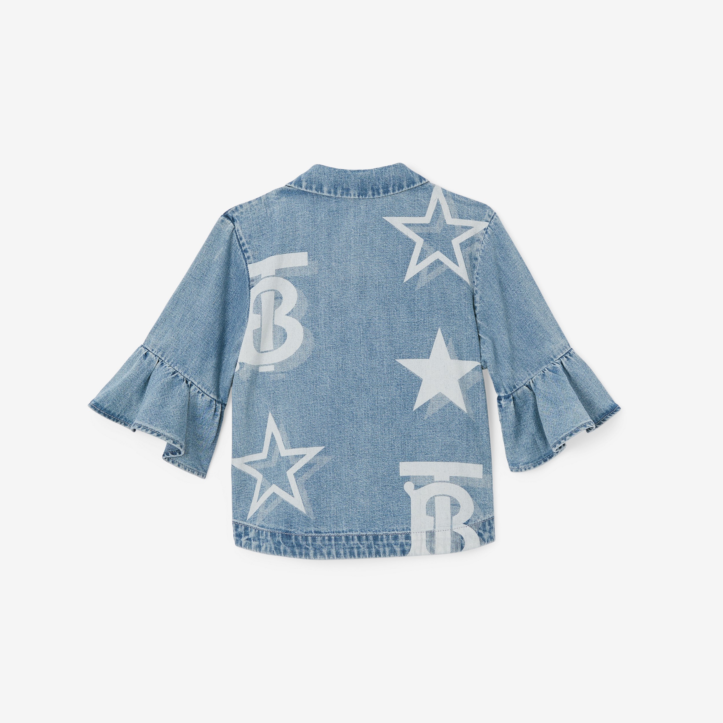 TB Star Print Denim Shirt in Pale Blue | Burberry® Official - 2