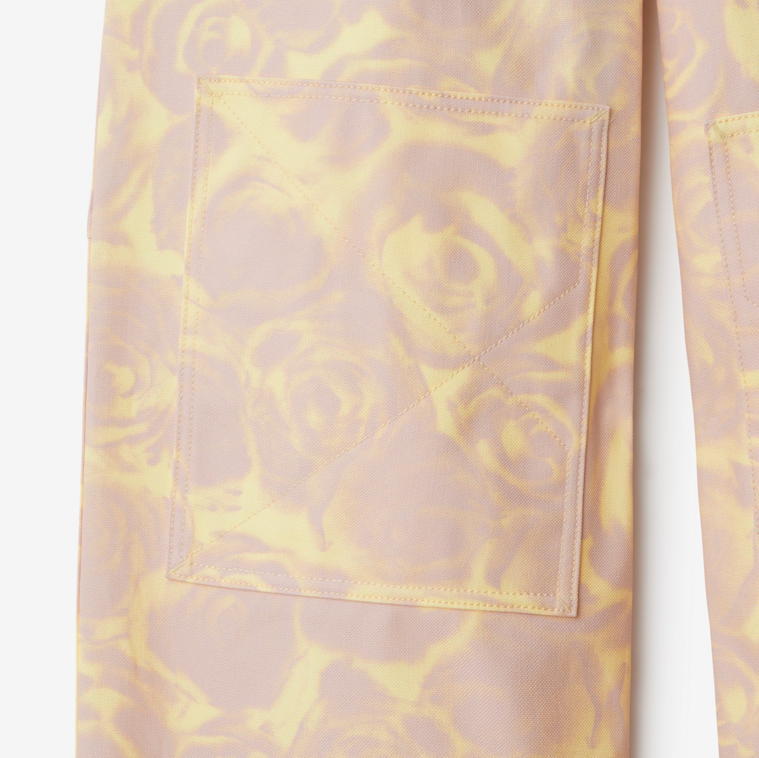 Pantalon en coton à imprimé roses