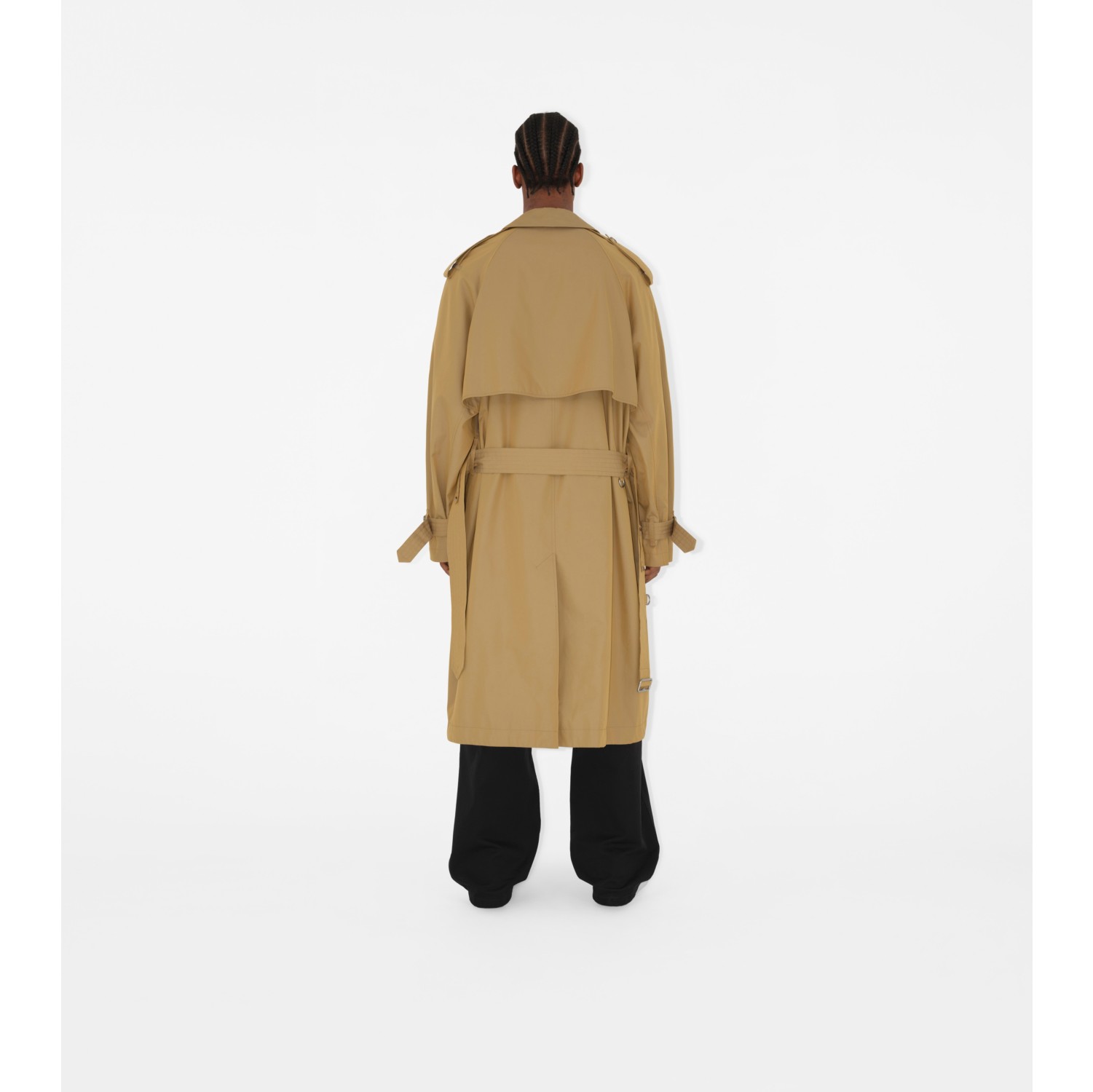 Long Gabardine Trench Coat in Spelt - Men, Cotton | Burberry® Official