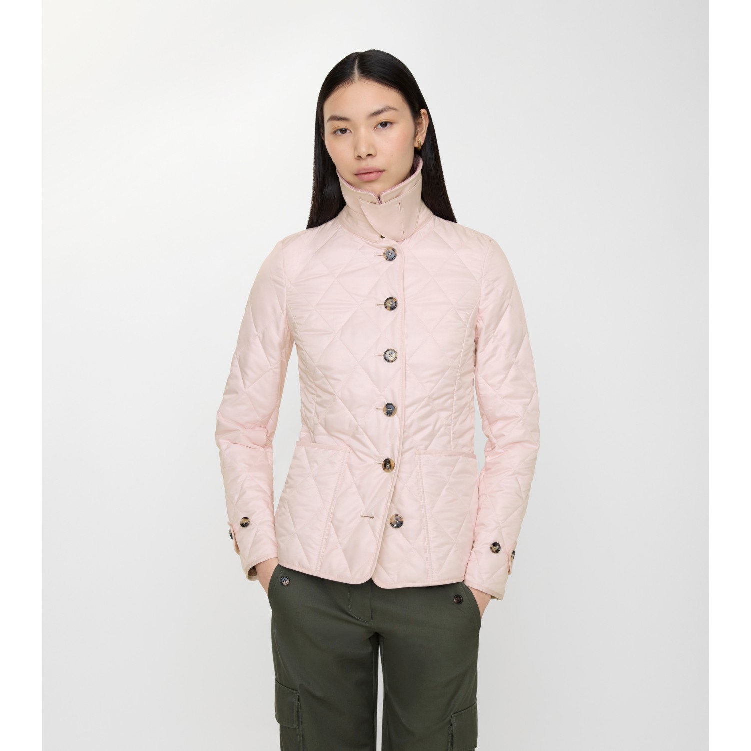 Quilted Jacket in Mallow pink - Women, Nylon | Burberry® Official