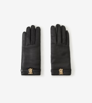 Louis Vuitton Monogram Cashmere Lined Leather Gloves - Black
