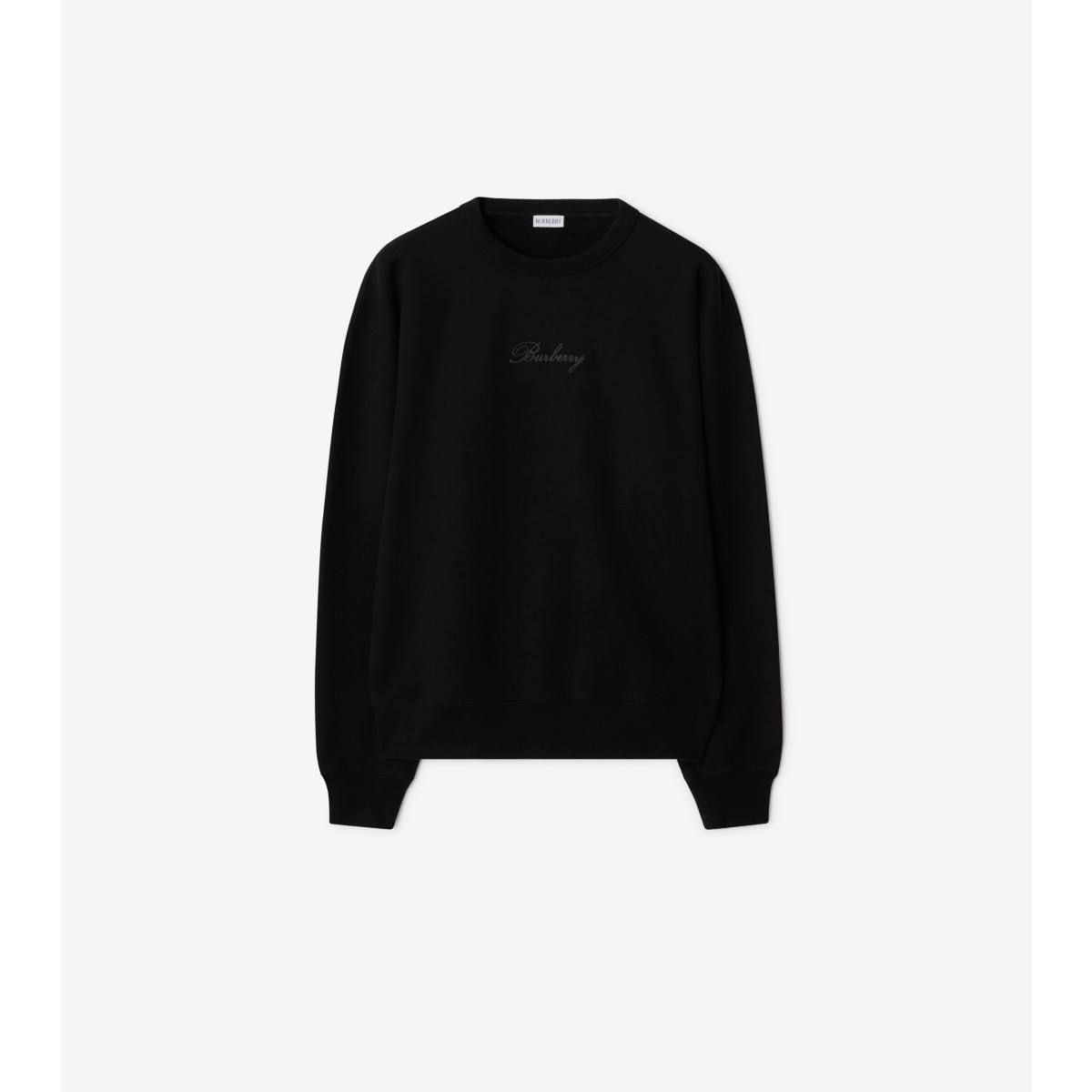  Check Cursive Logo Cotton Sweatshirt