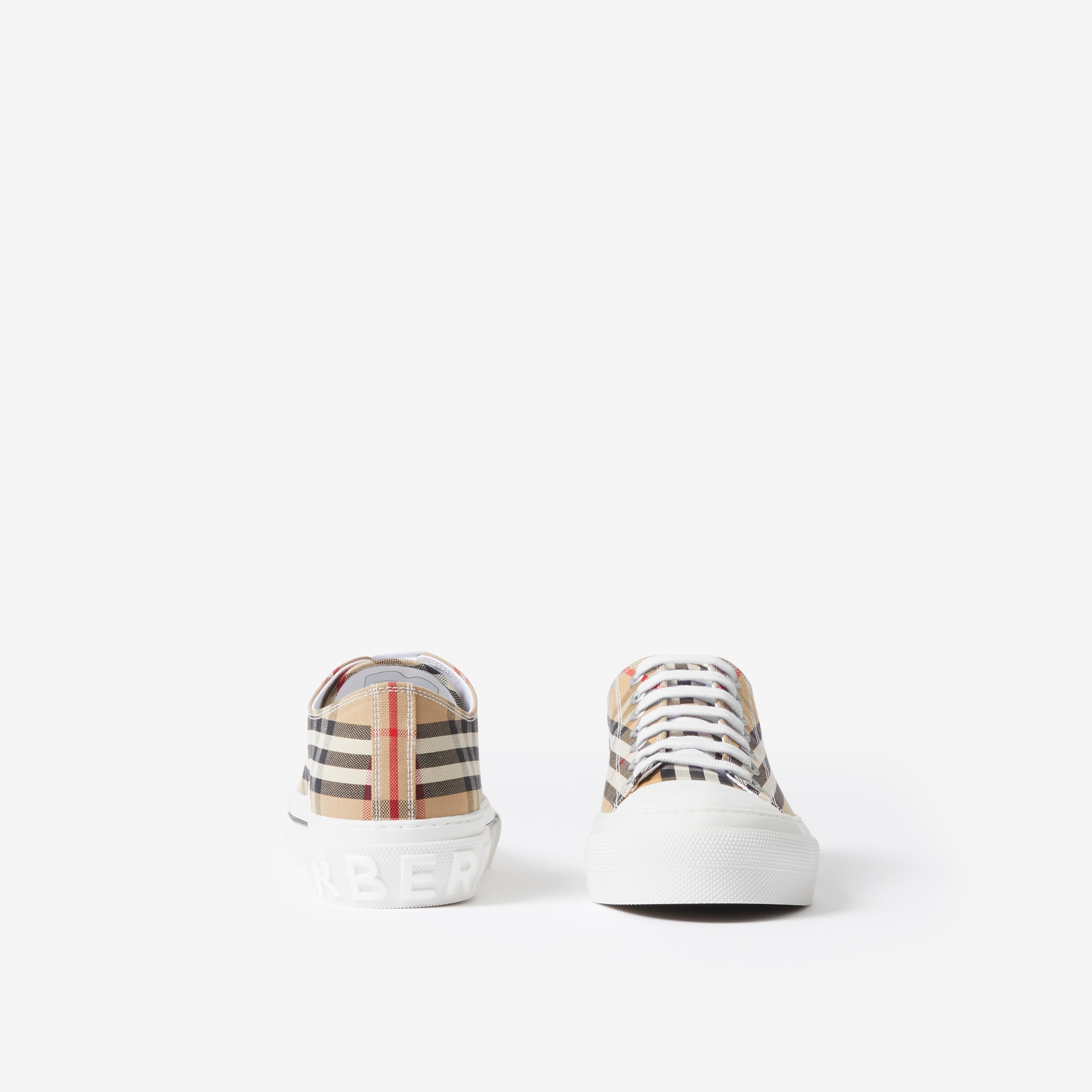 Vintage Check Cotton Sneakers in Archive Beige | Burberry® Official
