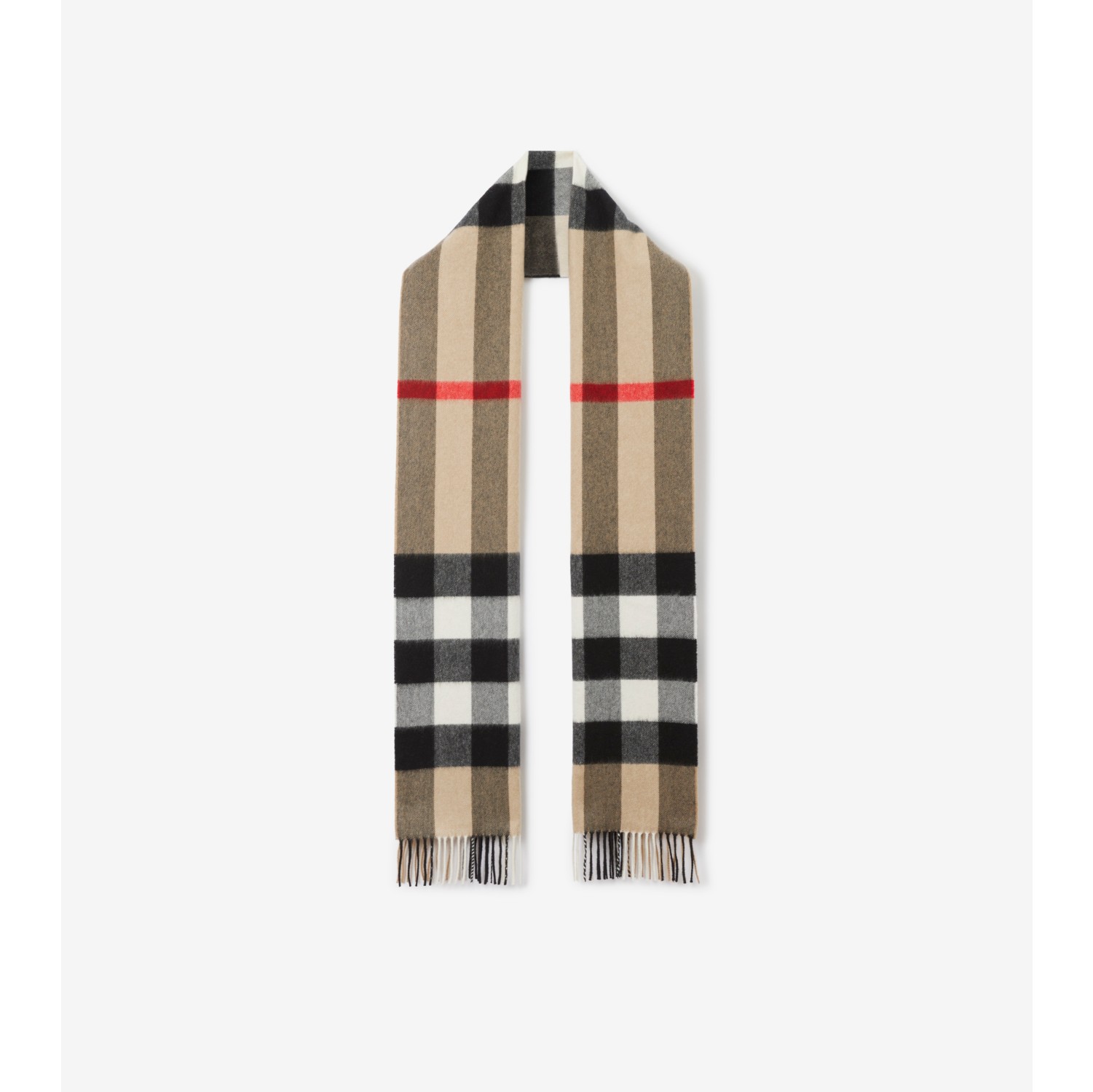 Check Cashmere Scarf in Archive beige | Burberry® Official