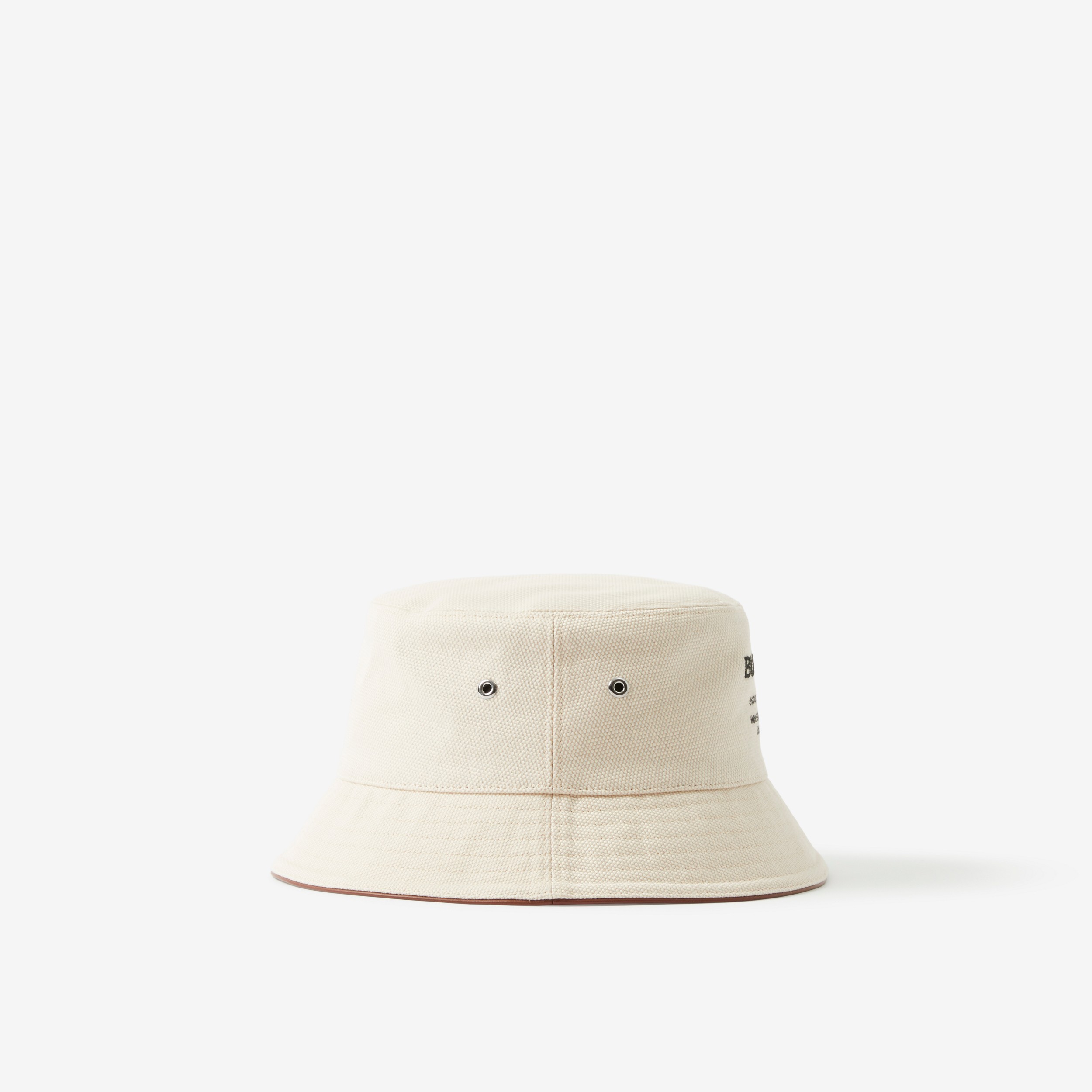 Horseferry Motif Cotton Bucket Hat in Natural | Burberry® Official - 4