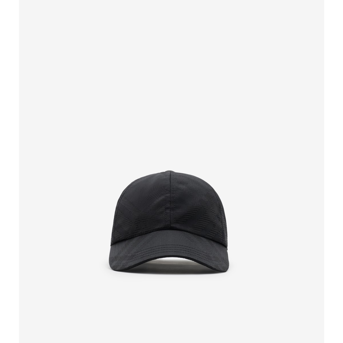 Shop Burberry Check Nylon Blend Baseball Cap In Black