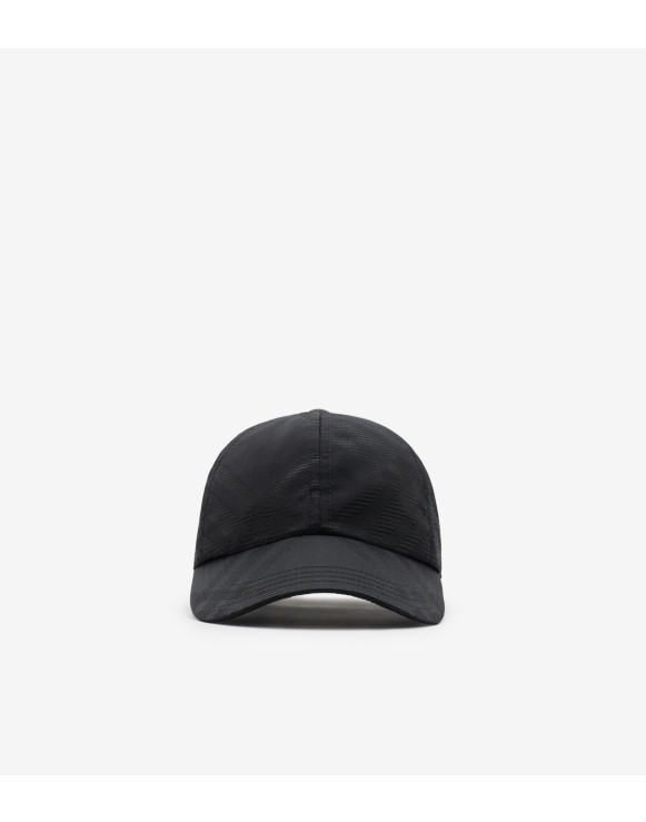 Check Nylon Blend Baseball Cap