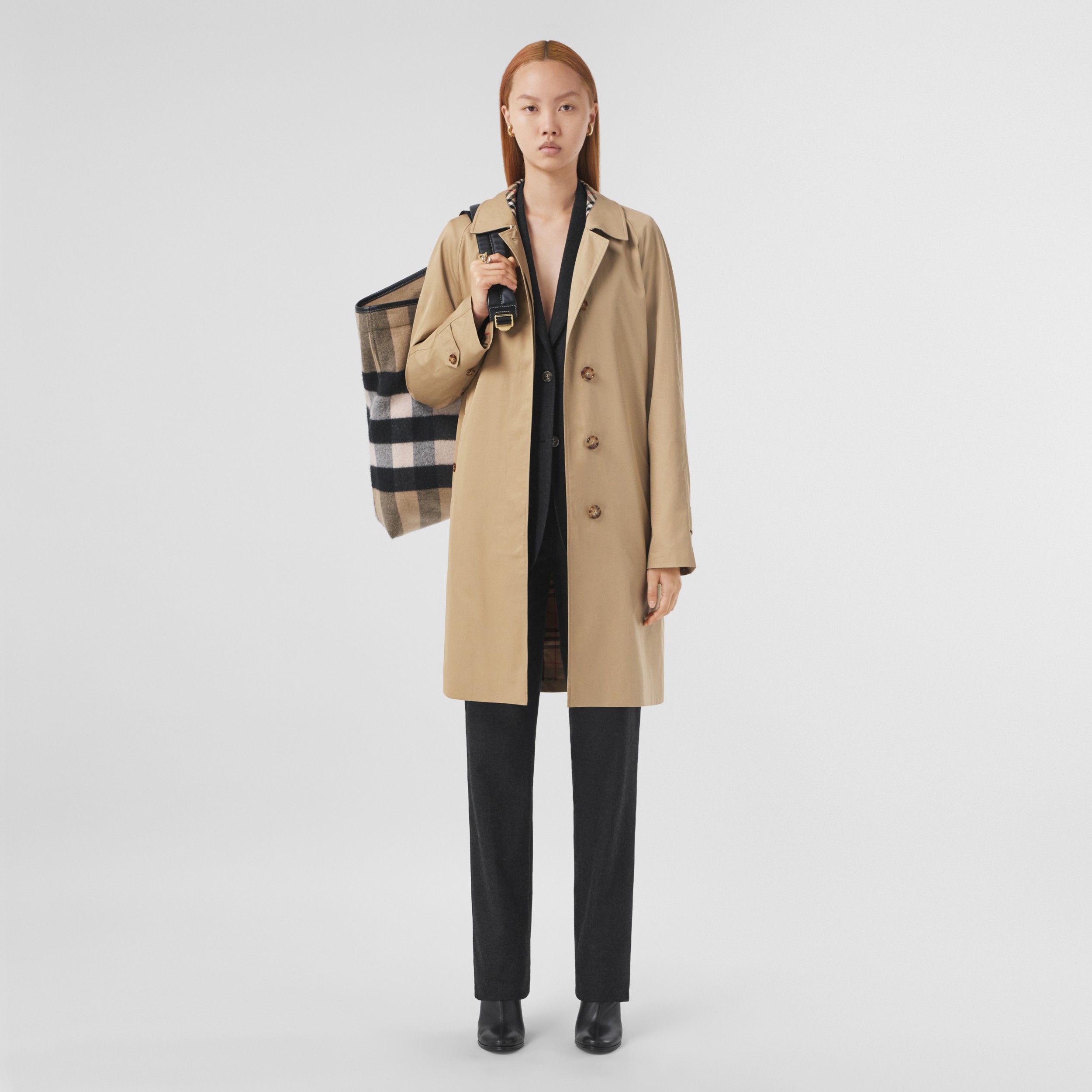 Cotton Gabardine Car Coat in Honey - Women | Burberry® Official