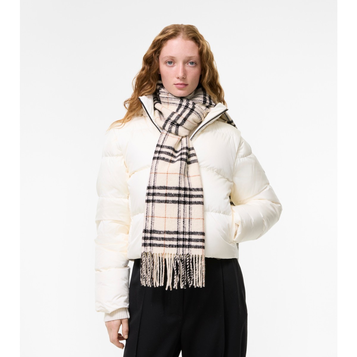  Check Wool Cashmere Scarf