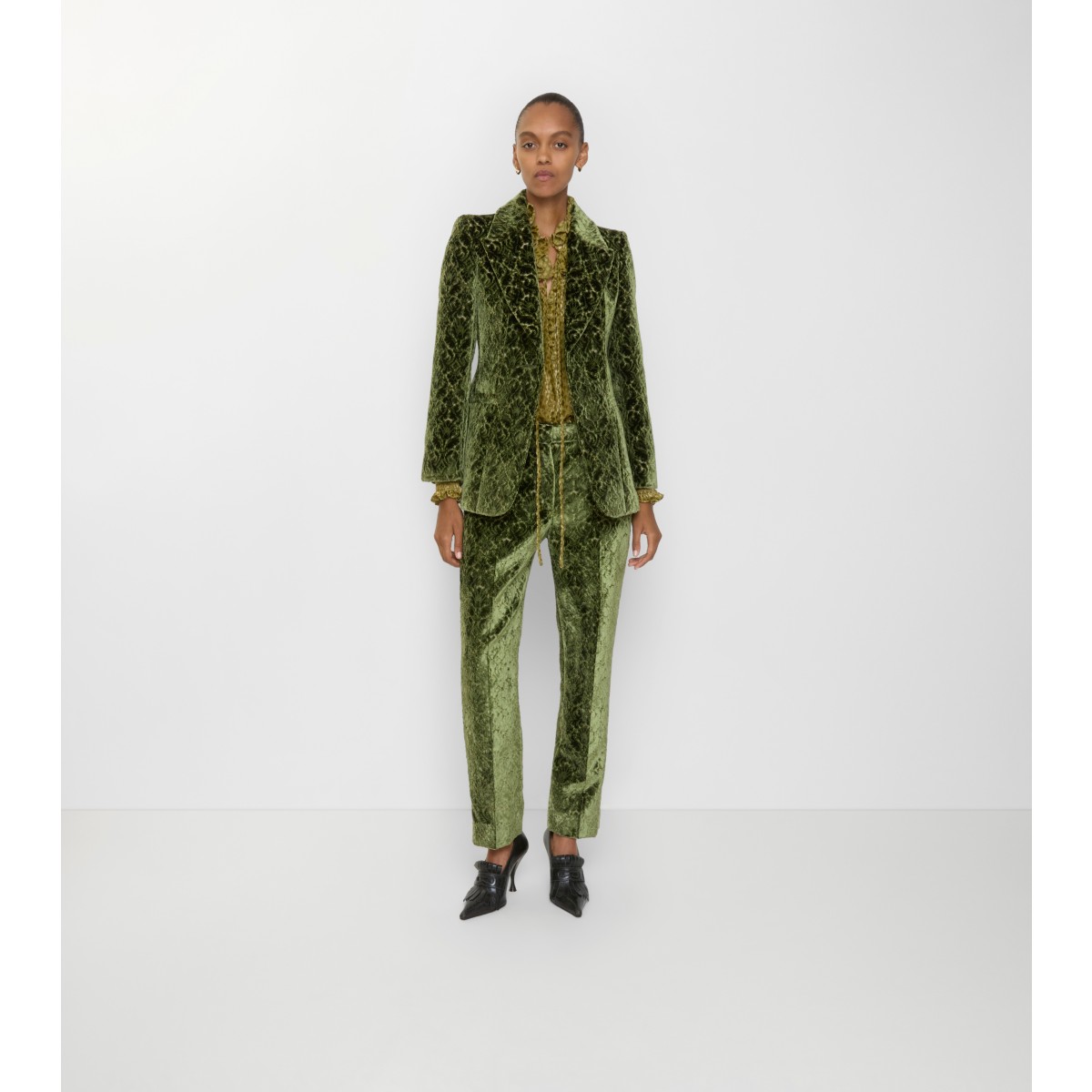  Baroque Velvet Tailored Trousers