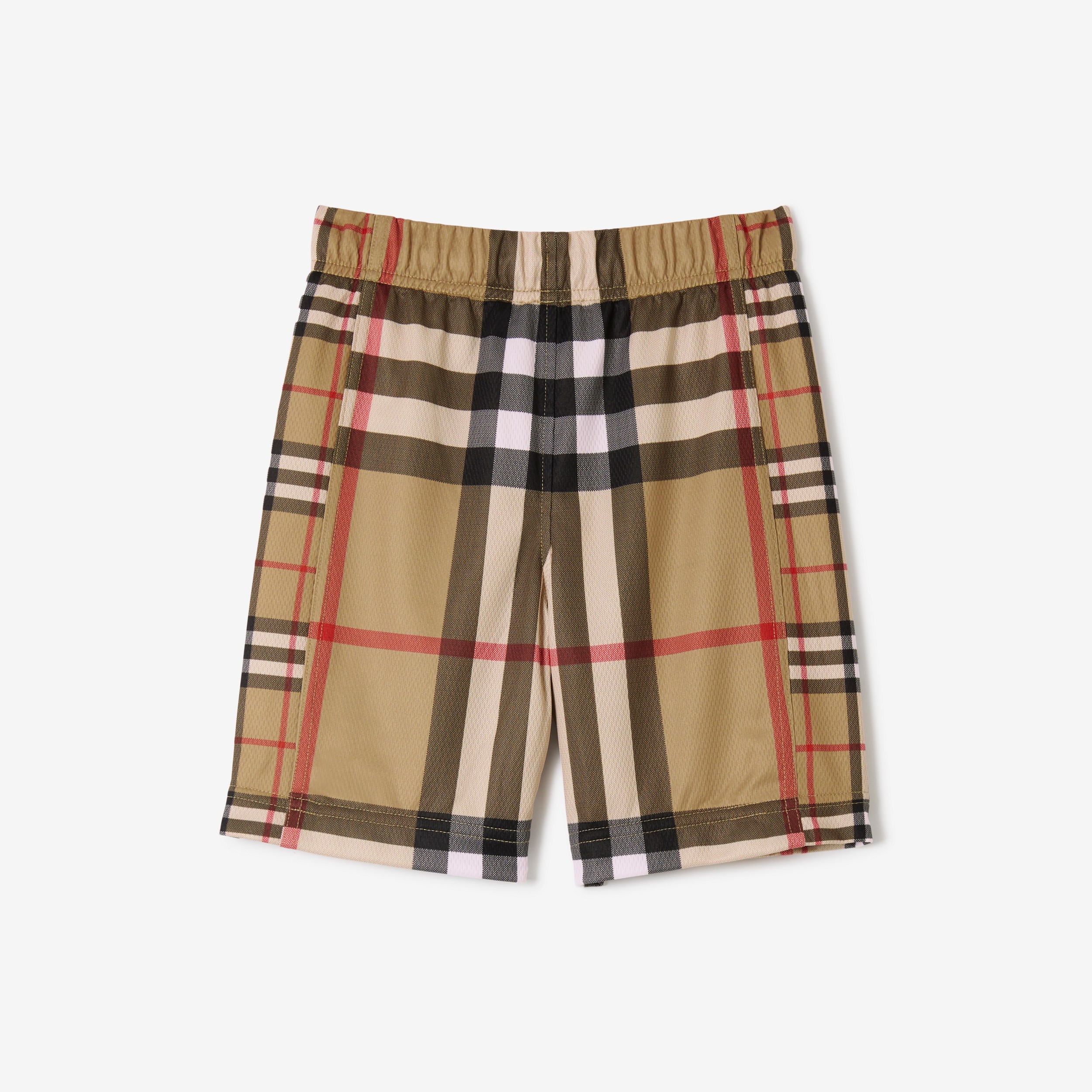 Pantalones cortos en malla Check contrastante (Beige Vintage) | Burberry® oficial - 2