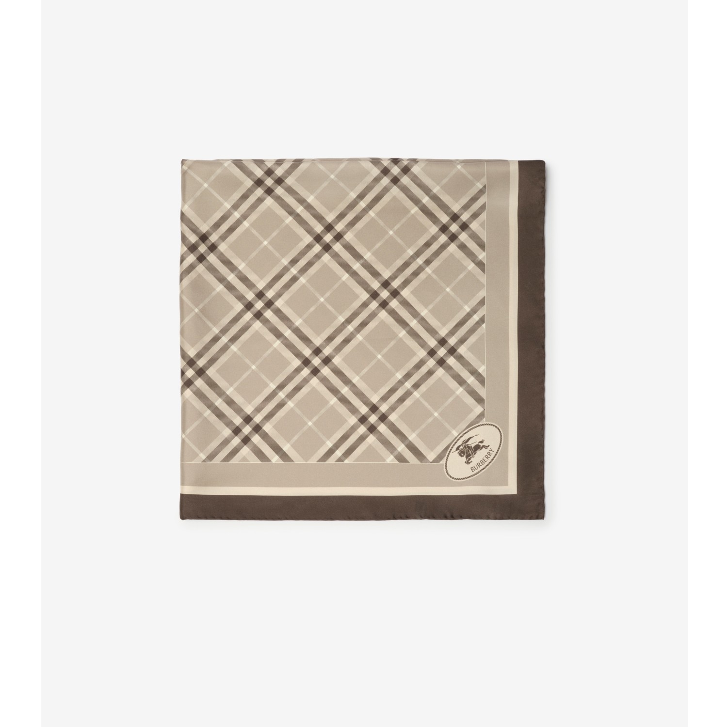 Check Knight Stamp Silk Scarf
