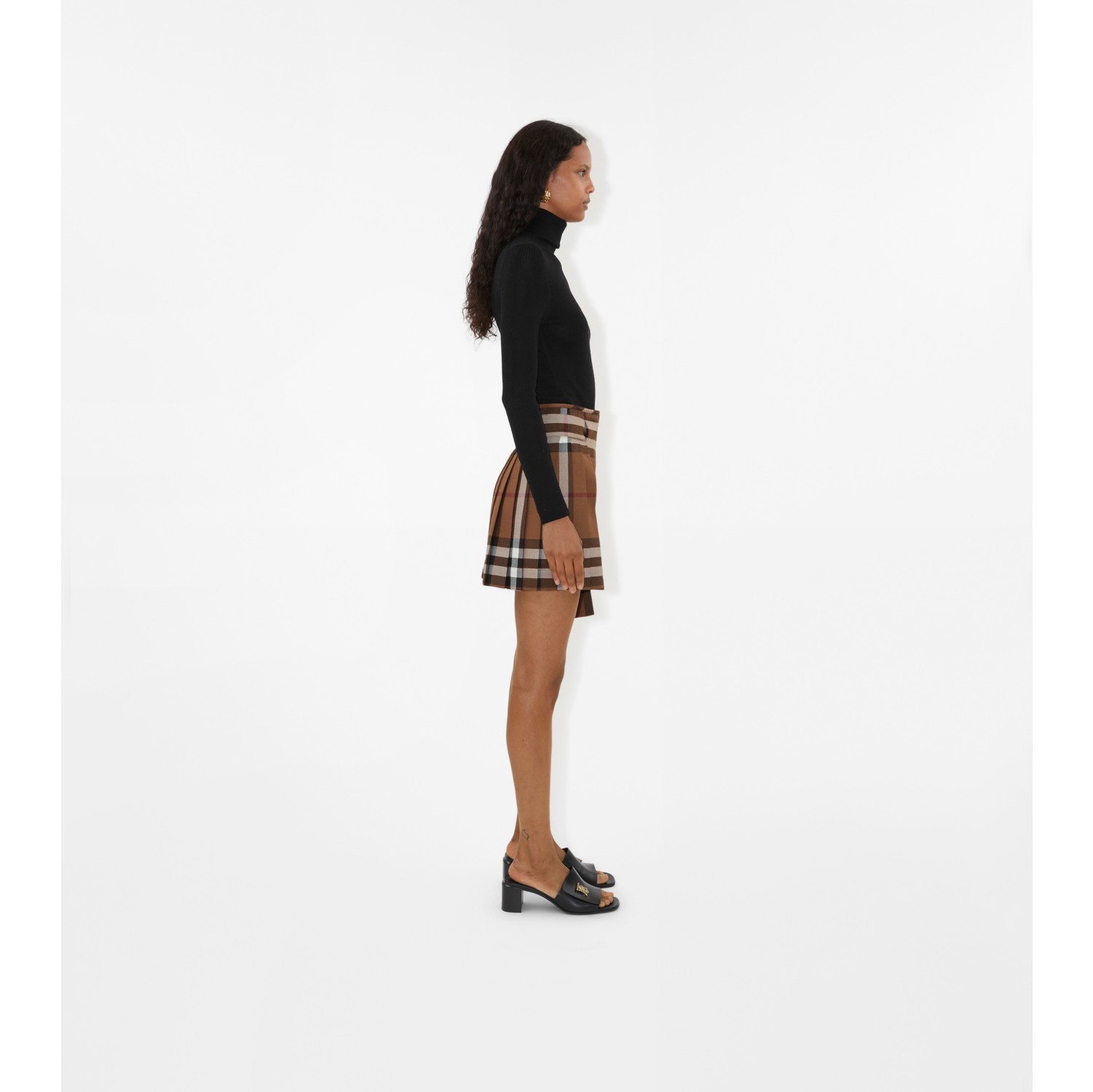 Pleated Check Wool Mini Kilt