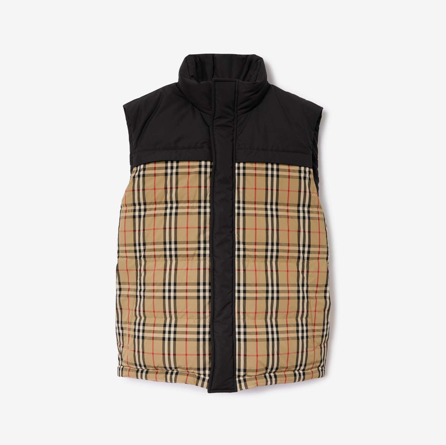 Check Panel Reversible Gilet in Archive Beige - Men | Burberry® Official