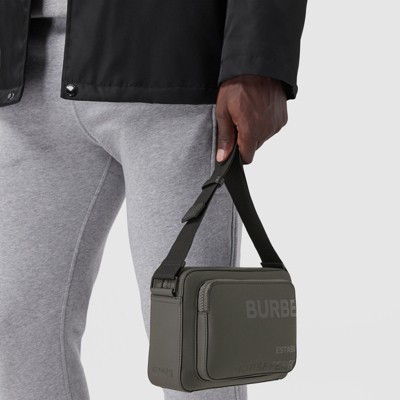 grey canvas crossbody bag