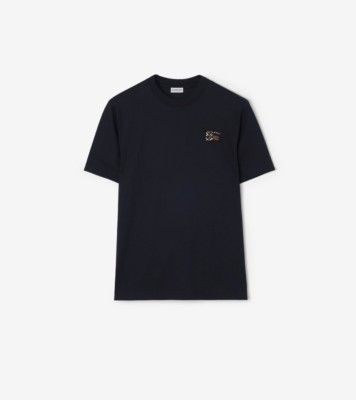 Cotton T-shirt in Navy - Men | Burberry® Official