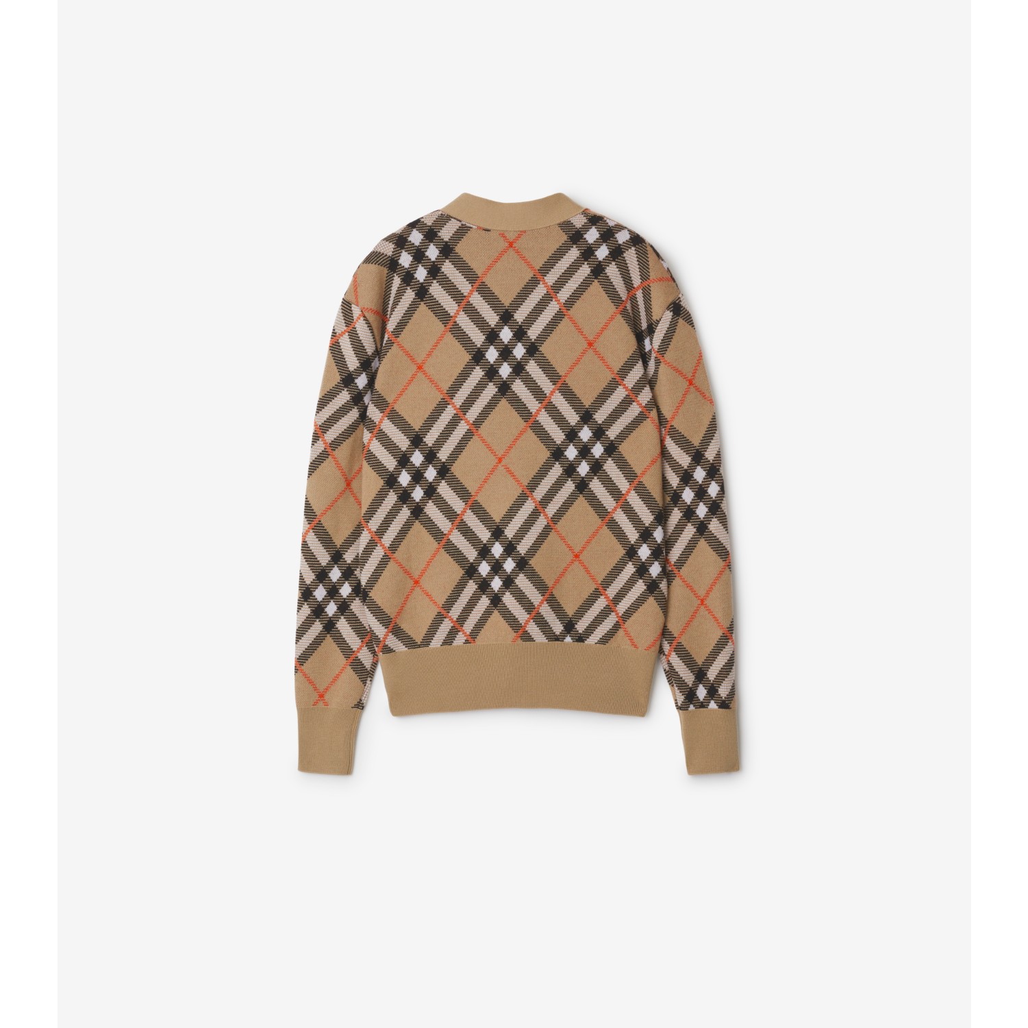 Check Wool Mohair Blend Cardigan in Sand beige - Women | Burberry