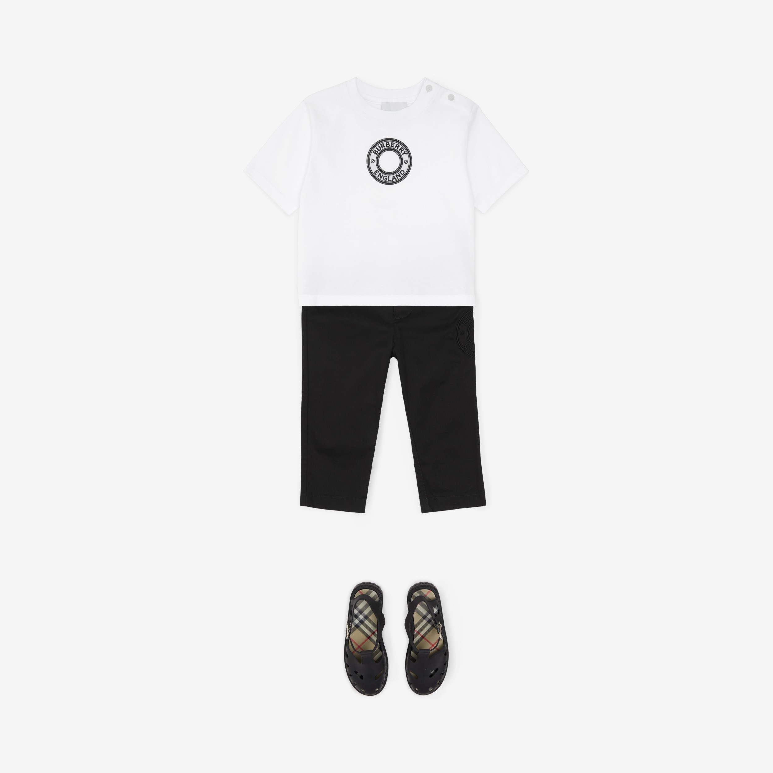 Logo Graphic Cotton T-shirt in White - Children | Burberry® Official - 4