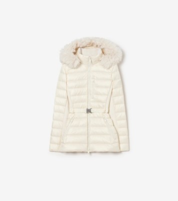 レディースBURBERRY ホワイトコートライナーなしの為値下したよ。入学式に！ ナイロン フェアウォーター ダウンコート (ツンドラホワイト