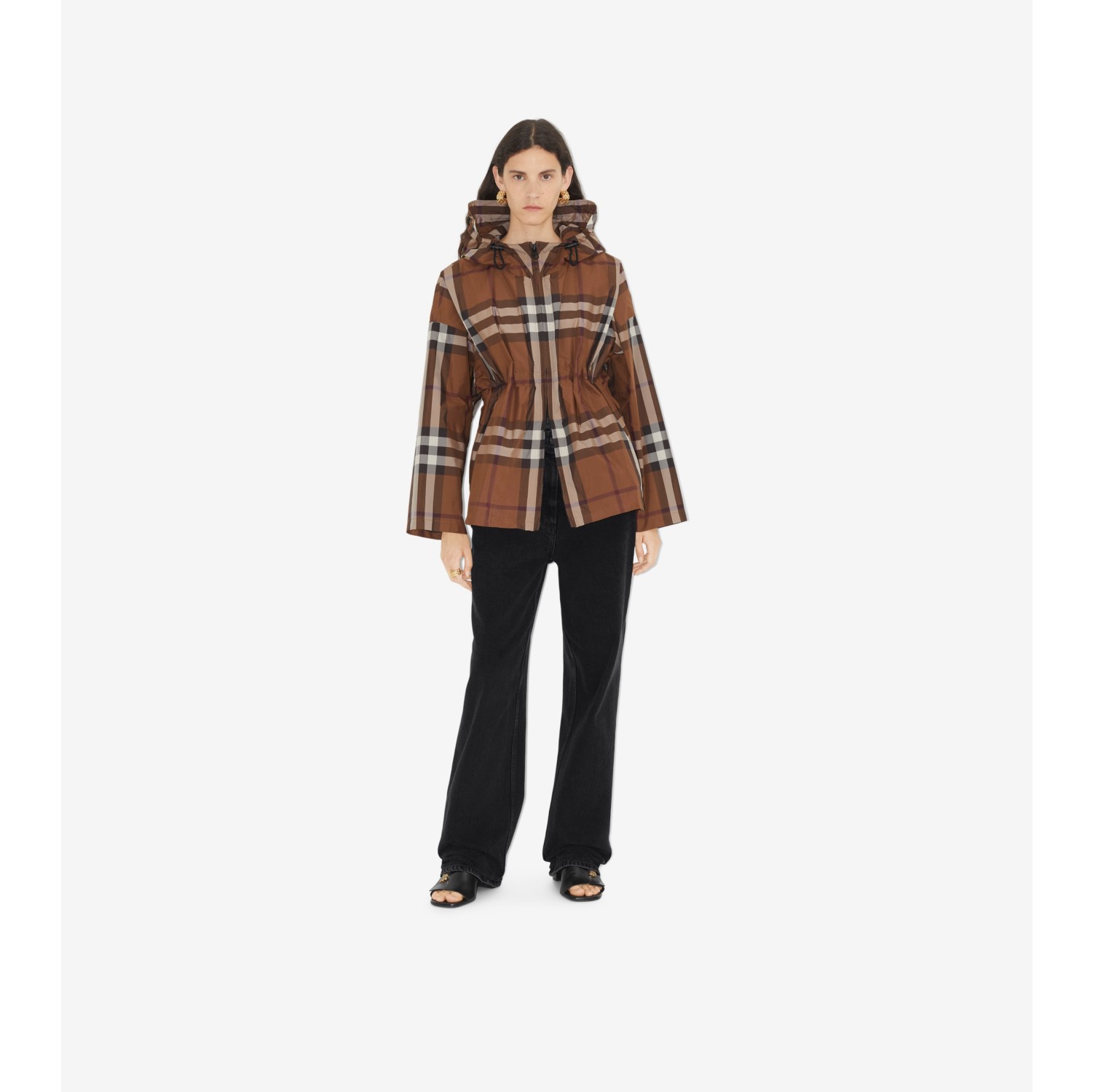 Burberry check jacket store women's