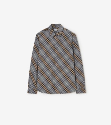 Classic Fit Check Cotton Shirt in Wave blue - Men | Burberry® Official