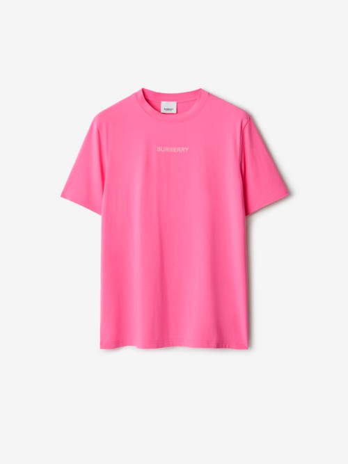 Burberry Stretch Cotton T-shirt In Pink