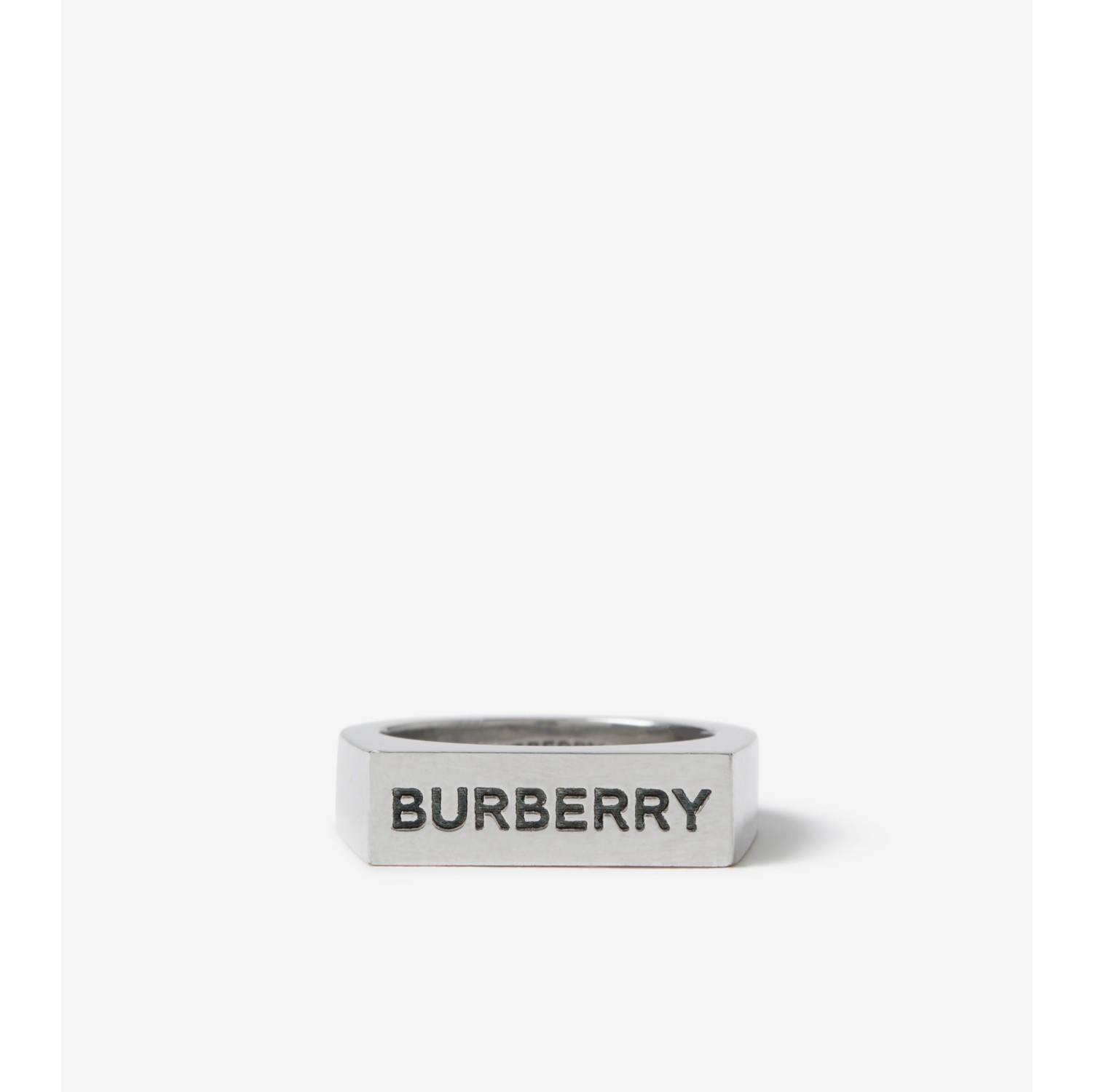 ロゴエングレイブ パラジウムプレート シグネットリング (ヴィンテージスティール) - メンズ | Burberry®公式サイト