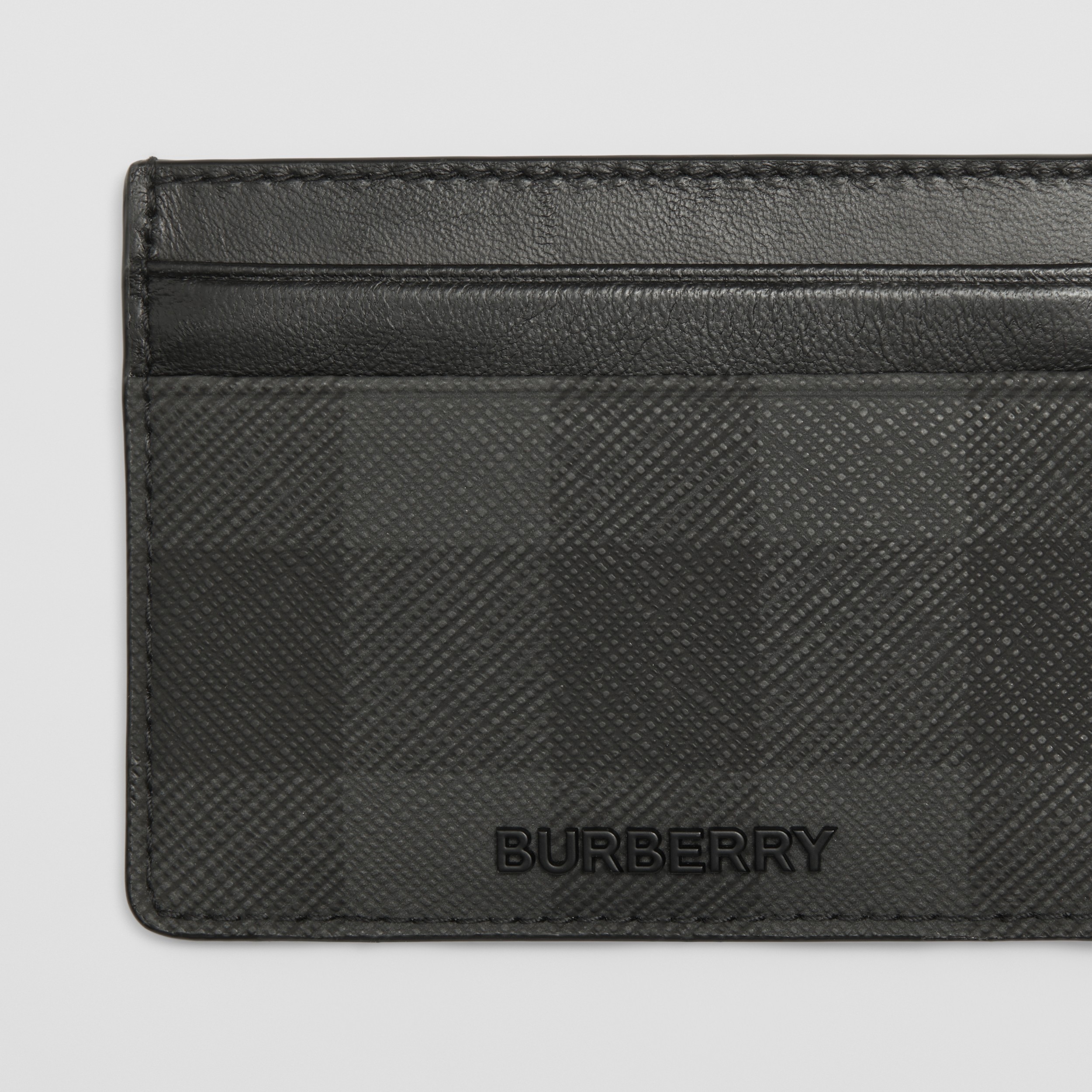 Charcoal Check and Leather Card Case - Men | Burberry® Official - 2