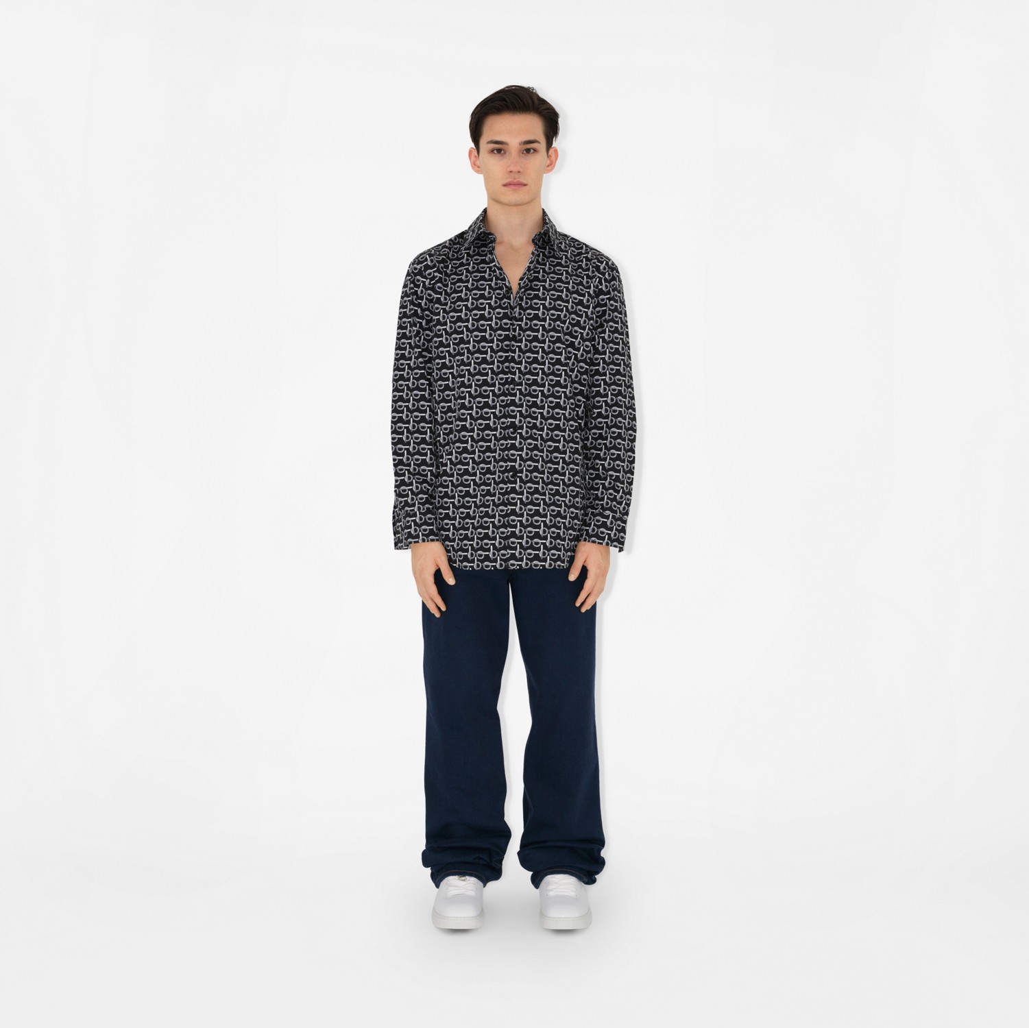 Baumwollhemd mit b-Muster