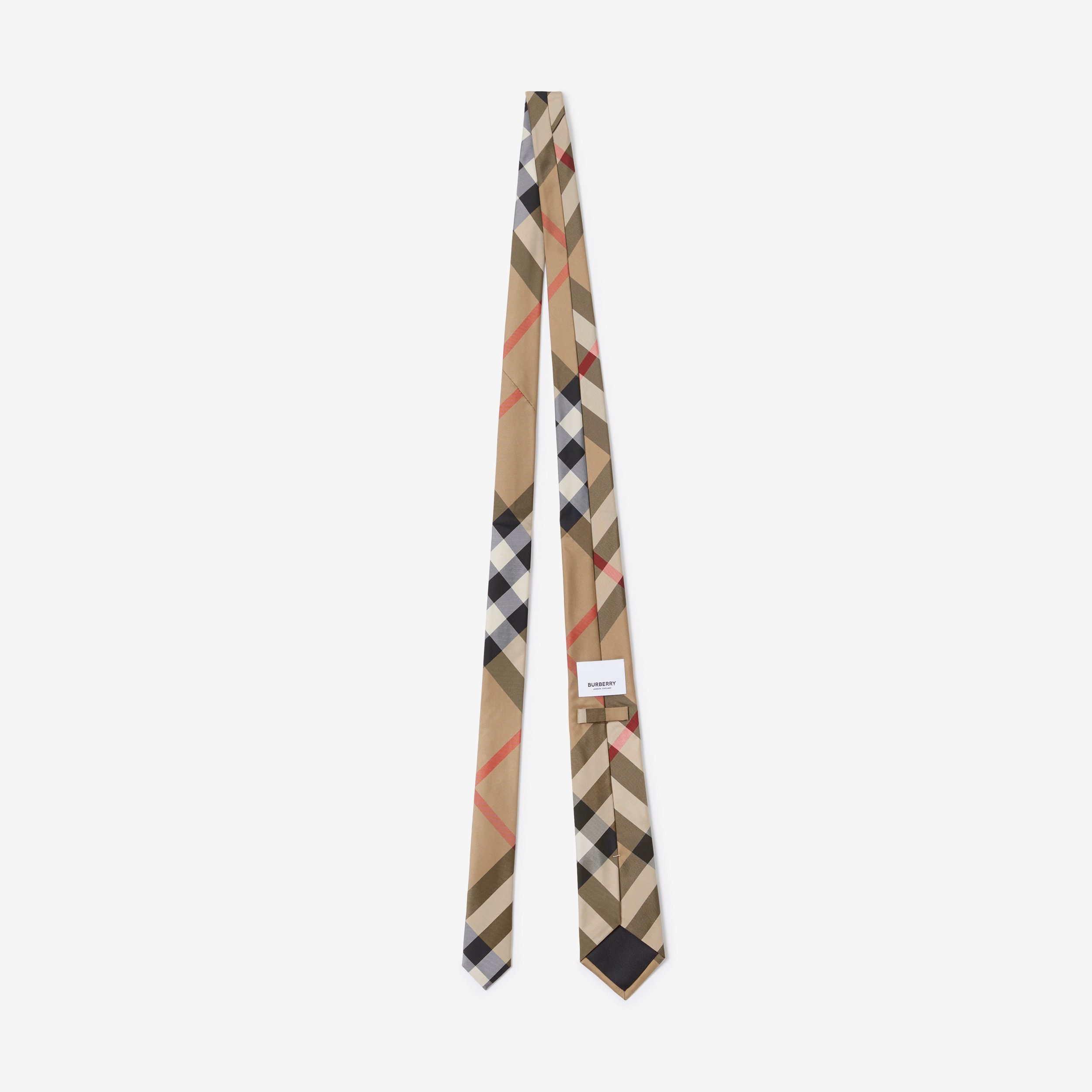 Cravate classique Check avec emblème du Cavalier (Beige D'archive) - Homme | Site officiel Burberry® - 2
