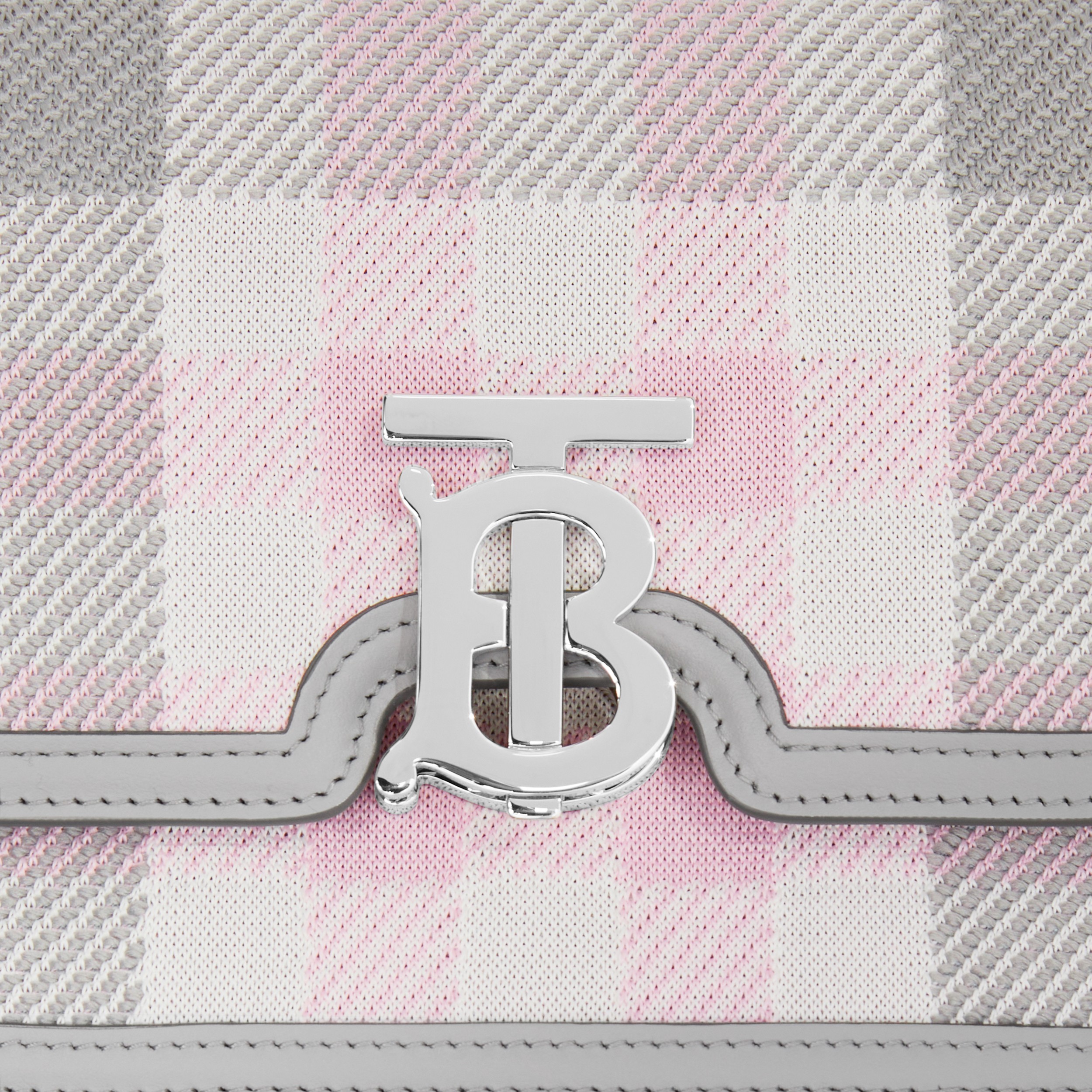 Knitted Check Small TB Bag in Grey - Women | Burberry® Official - 2