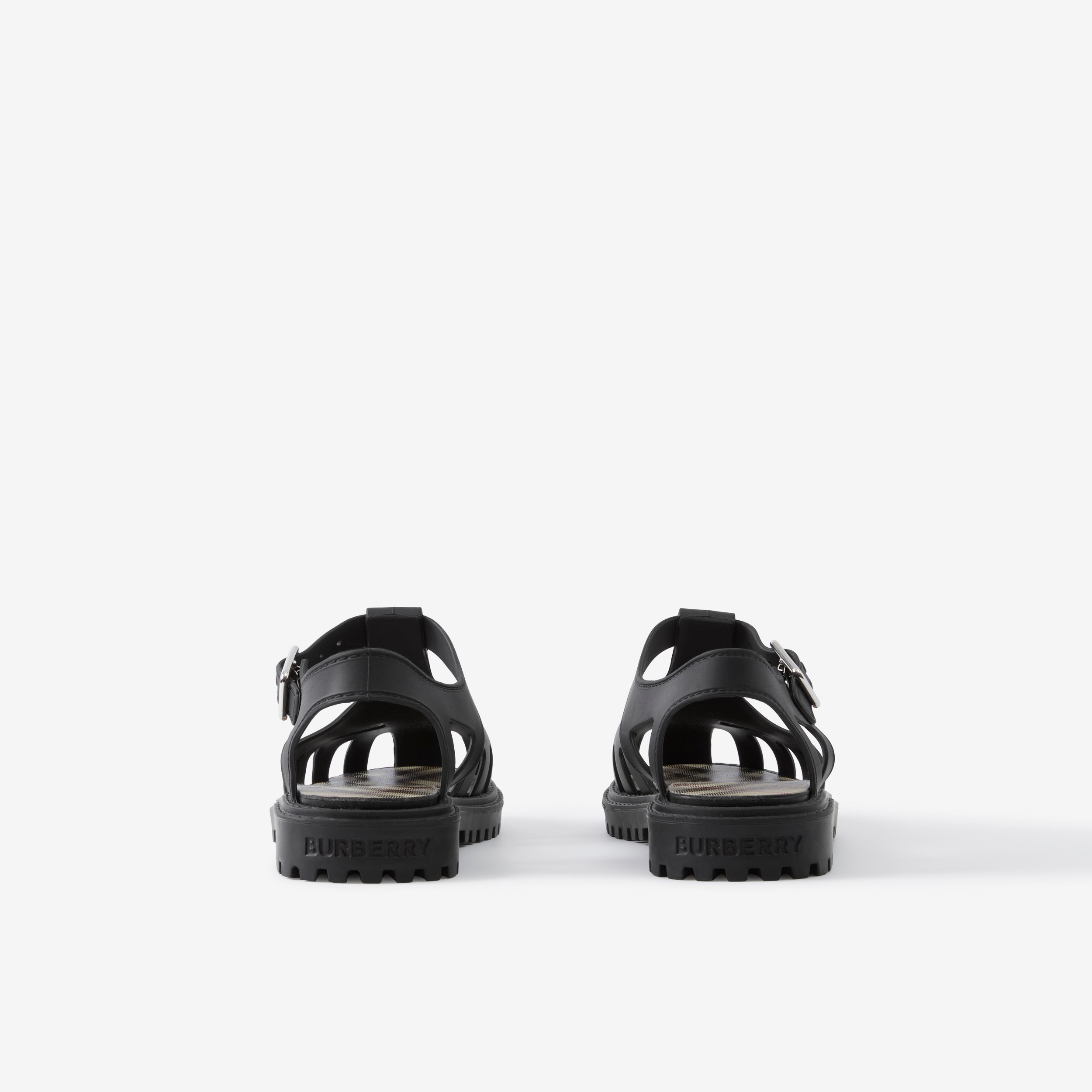 专属标识装饰橡胶凉鞋 (黑色) - 儿童 | Burberry® 博柏利官网 - 3