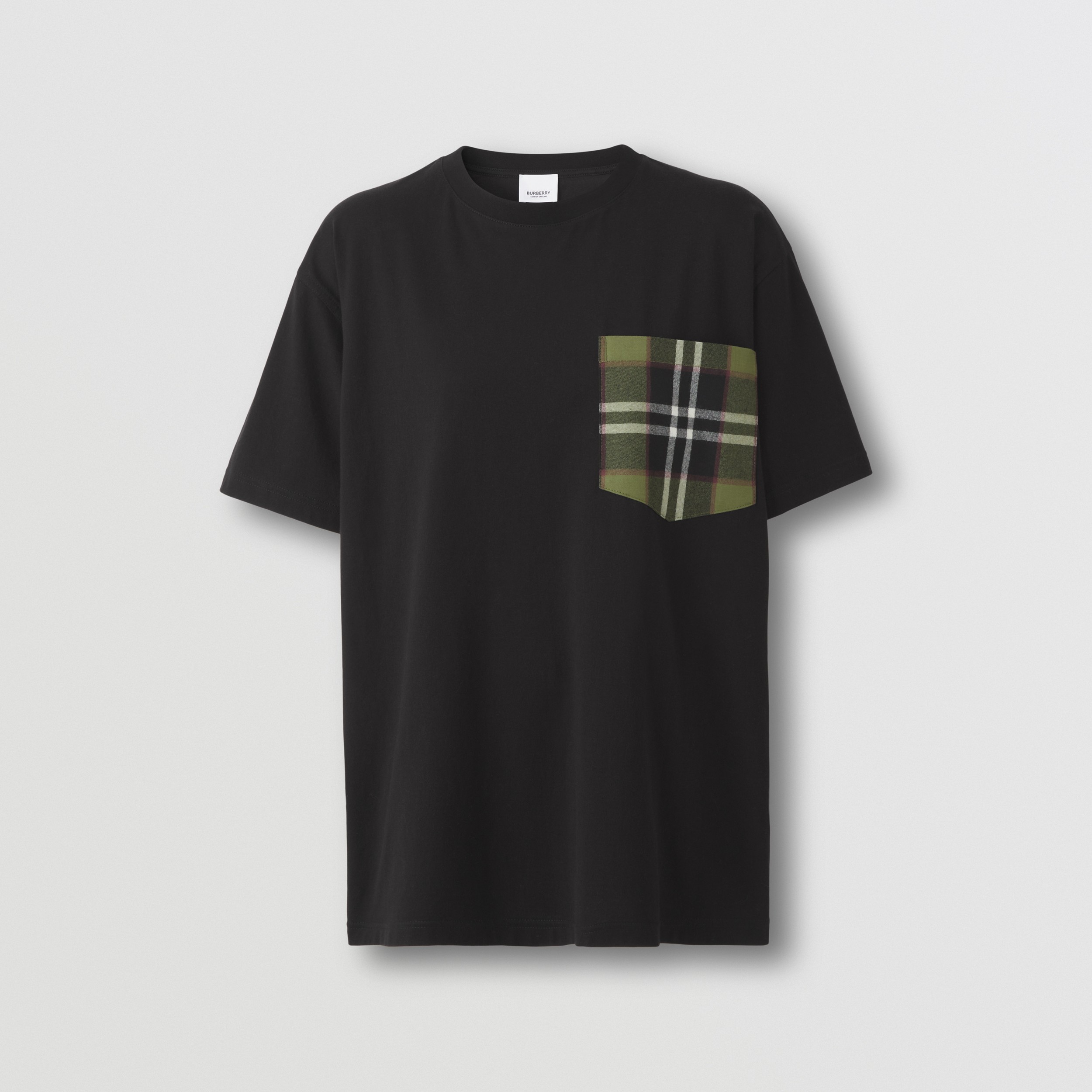 Oversize-Baumwoll-T-Shirt mit Karotasche (Schwarz) - Damen | Burberry® - 4