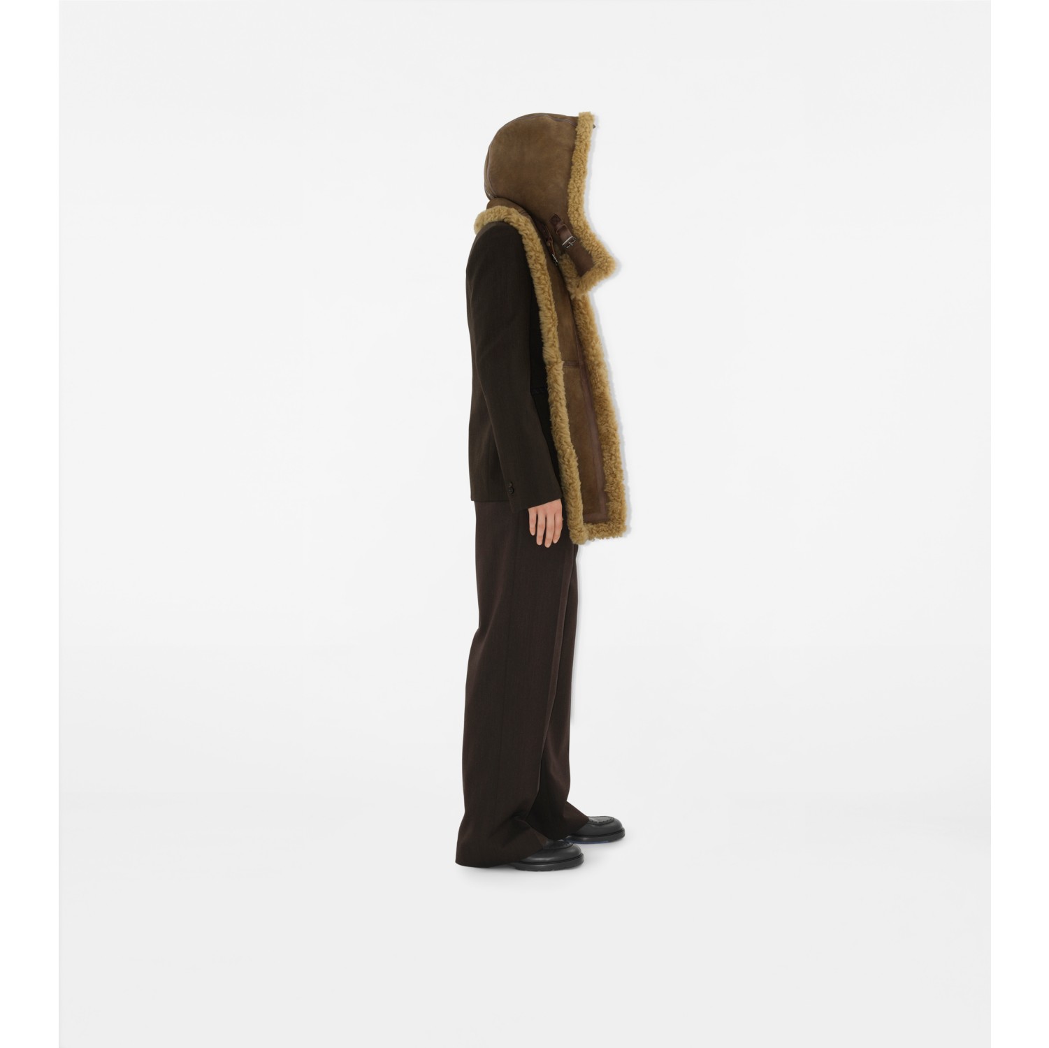 Écharpe à capuche en shearling