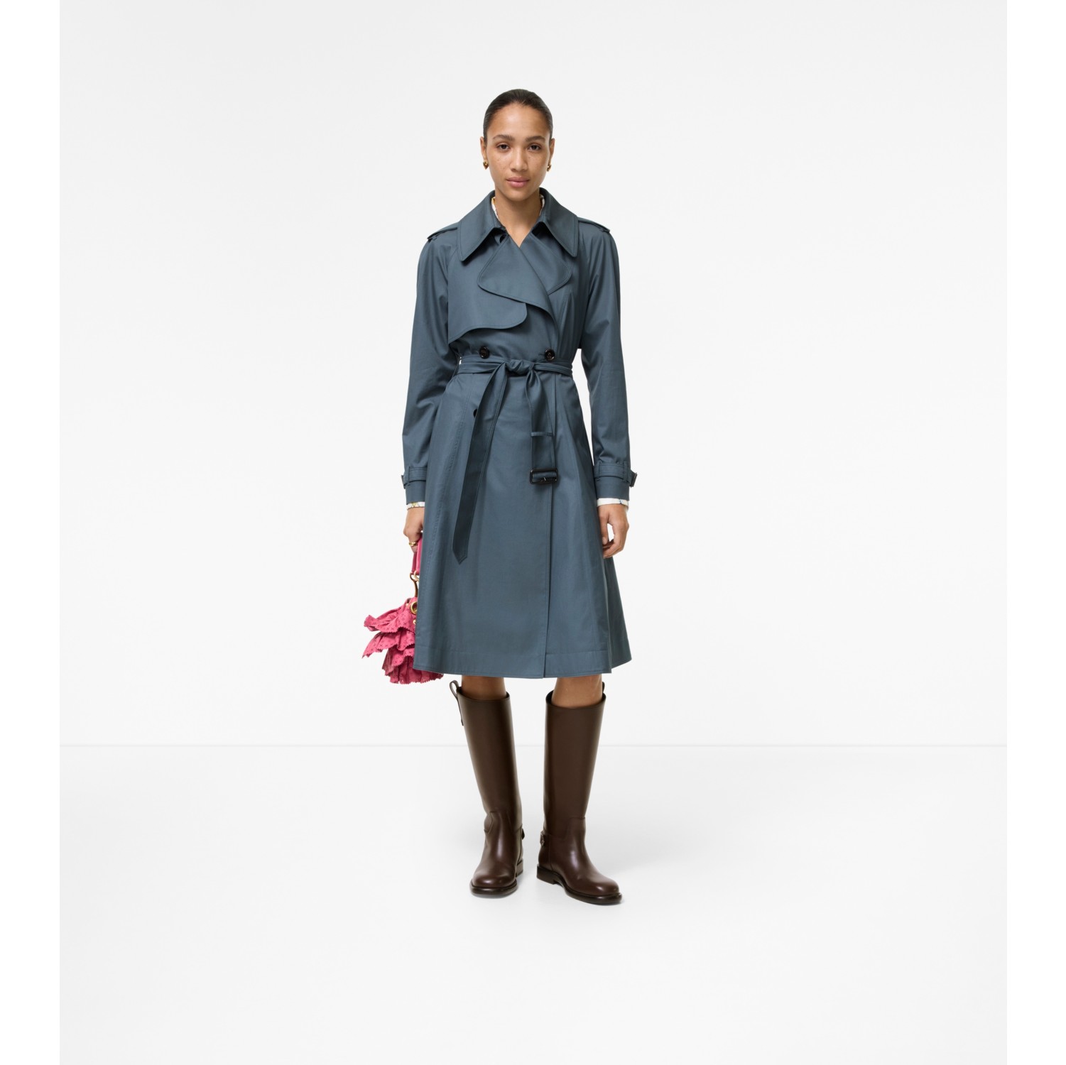 Long Tropical Gabardine Pembury Trench Coat in Seafarer blue - Women | Burberry® Official