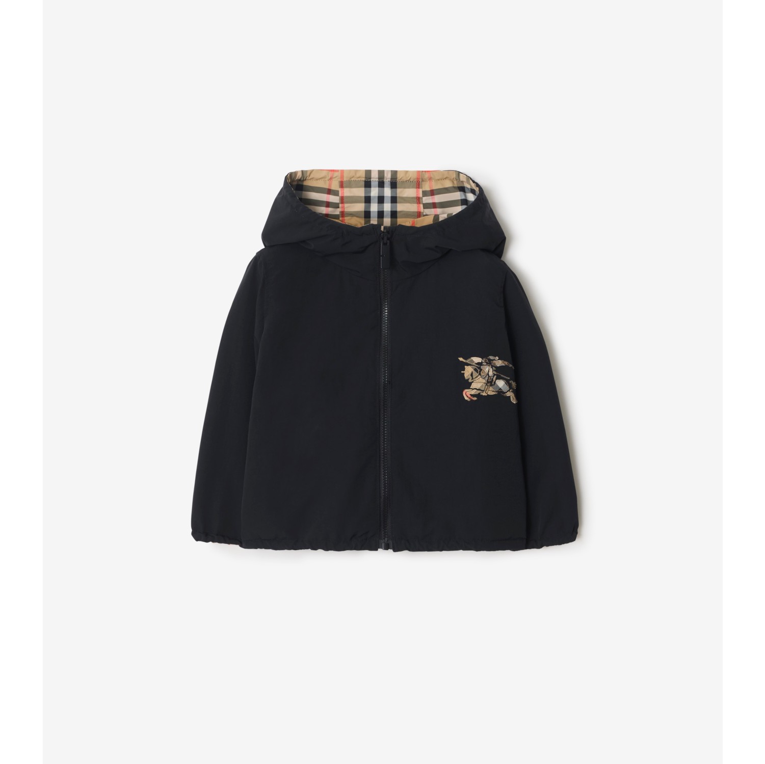 Reversible Check Hooded Jacket