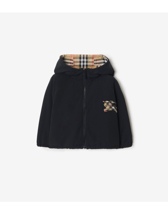 Reversible Check Hooded Jacket