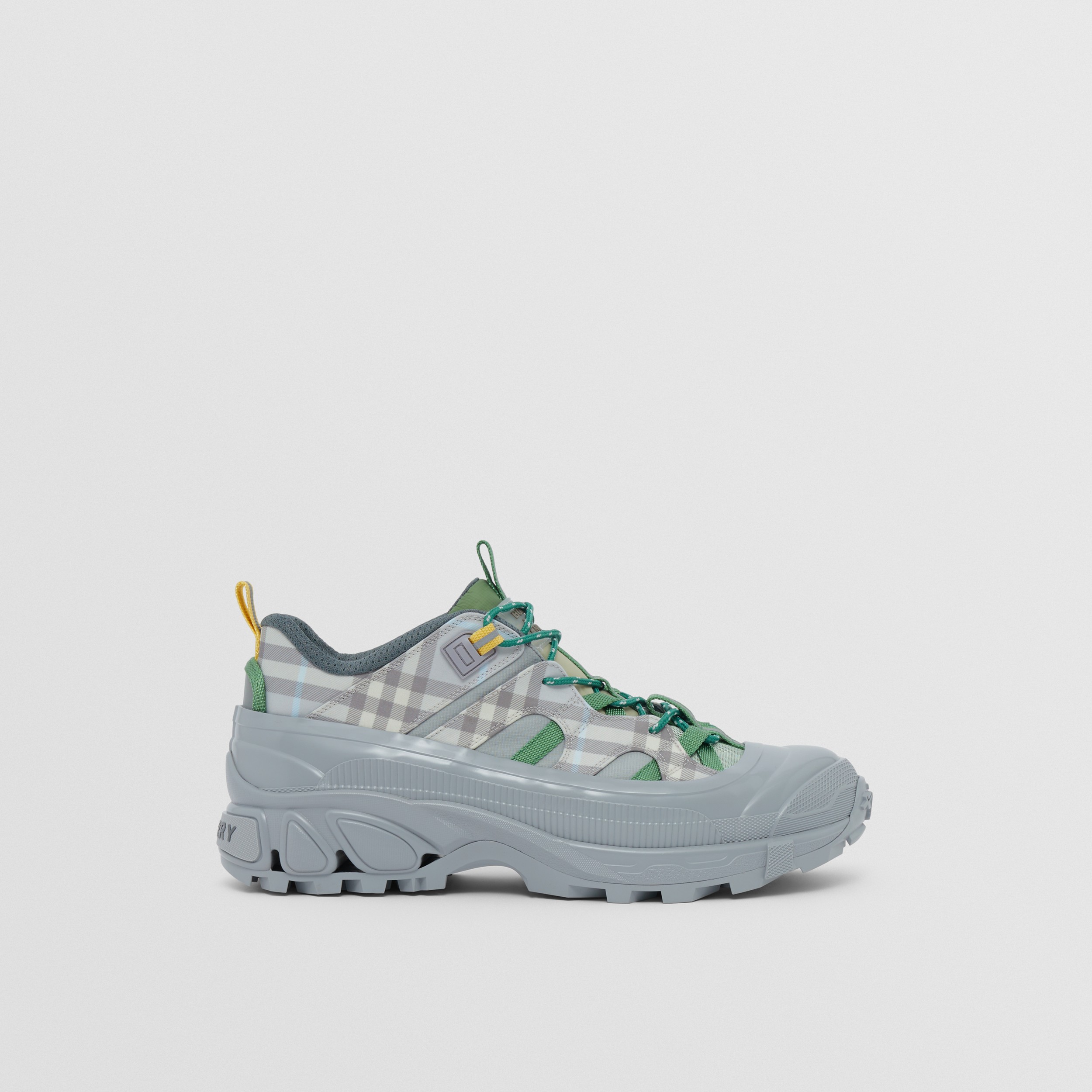 Check Nylon Arthur Sneakers in Light Grey - Men | Burberry® Official