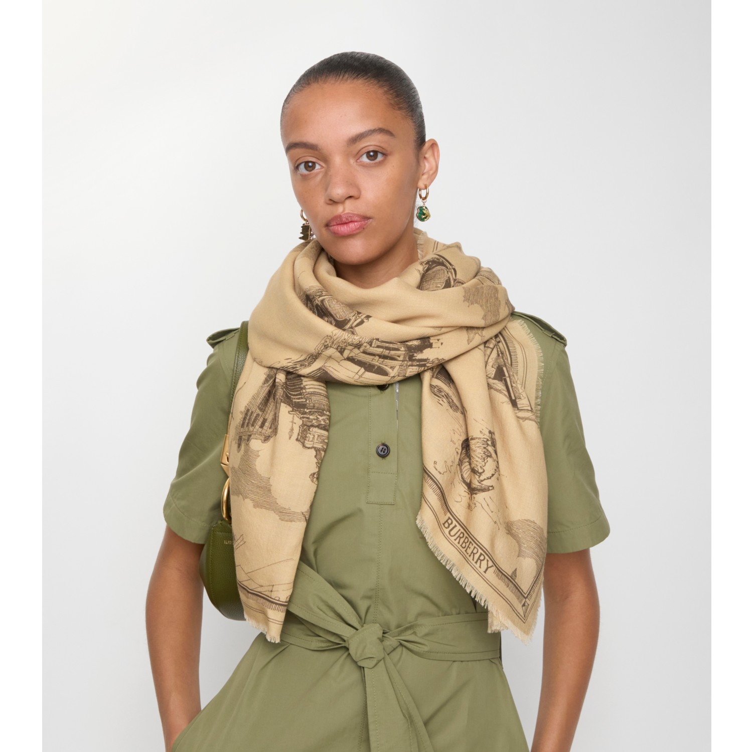 London Landmarks Wool Silk Scarf
